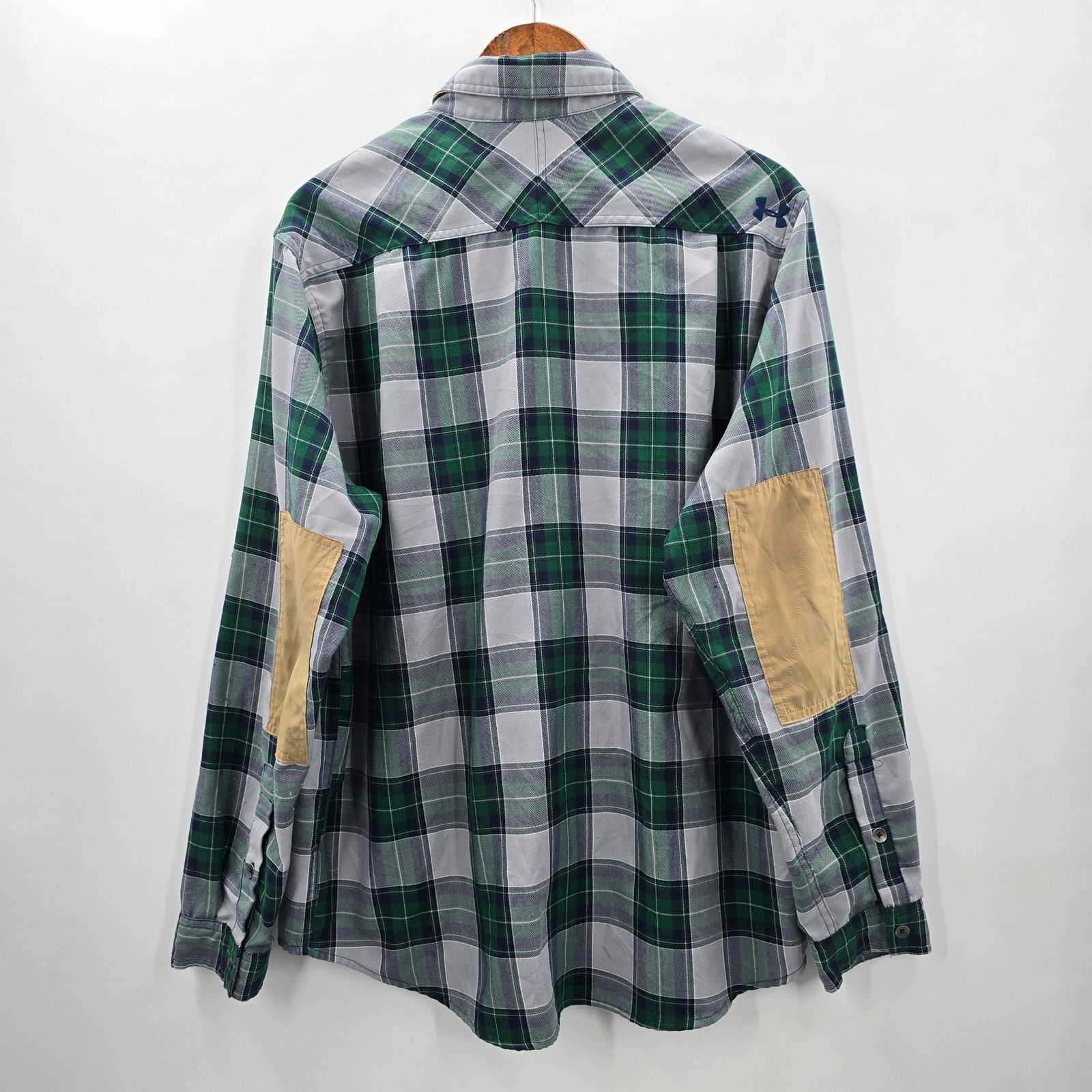 Under Armour Under Armour Green Plaid Elbow Patch Utility Shirt Large Size US L / EU 52-54 / 3 - 2 Thumbnail
