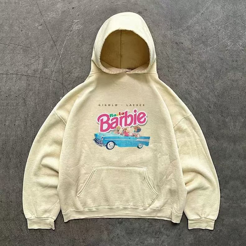 Japanese Brand × Vintage Apricot casual retro Barbie print hoodie y2k Size US L / EU 52-54 / 3 - 1 Thumbnail