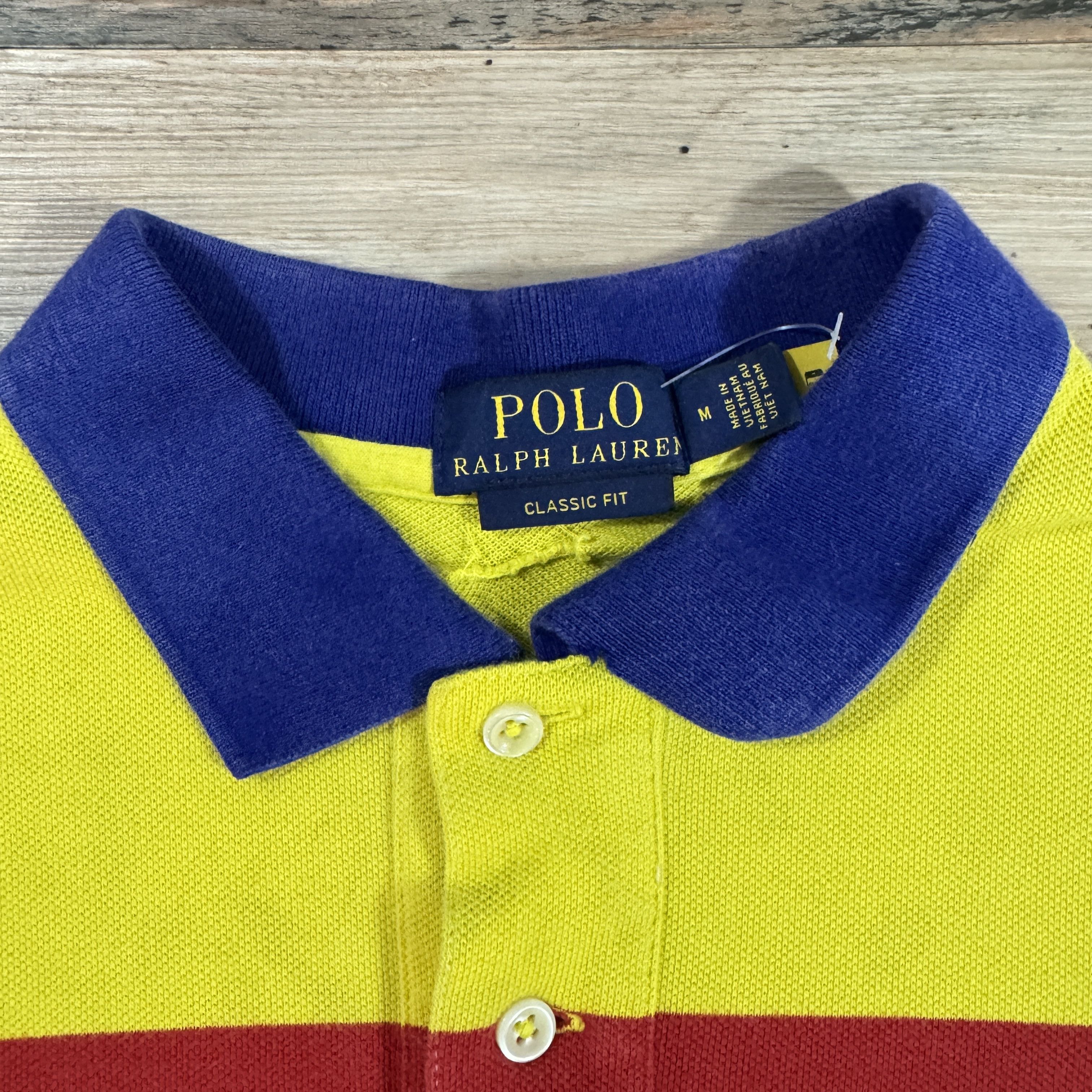Polo Ralph Lauren Yellow Striped Snow Beach Style POLO Spellout Rugby Shirt Size US M / EU 48-50 / 2 - 4 Thumbnail