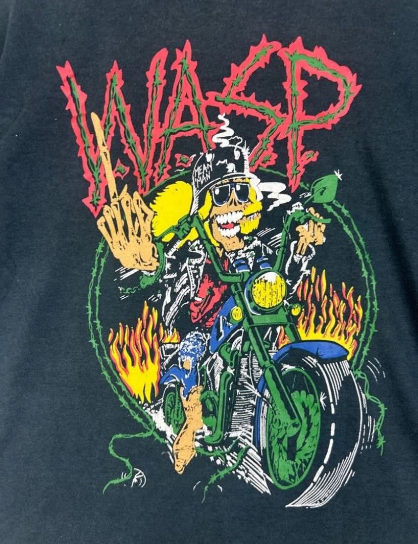 Band Tees × Vintage Vintage 90s WASP/ Skull Art/ cafe racer /Alternative / Fuck Size US M / EU 48-50 / 2 - 2 Thumbnail