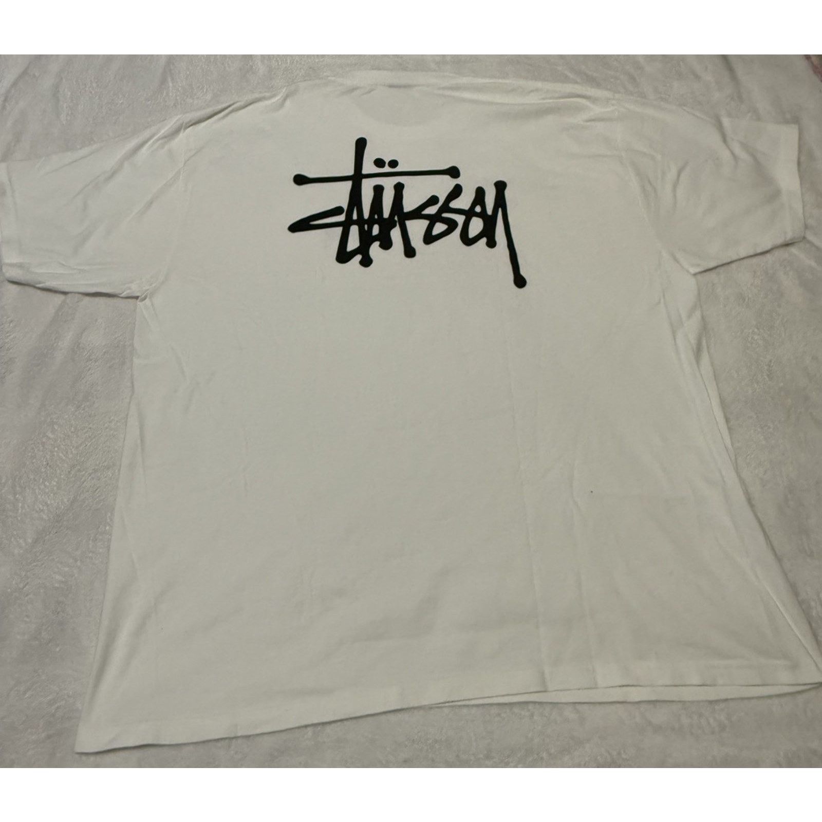 Stussy Stussy Basic White Logo T Shirt with Front/Back Logo Sz 2XL Size US XXL / EU 58 / 5 - 1 Thumbnail