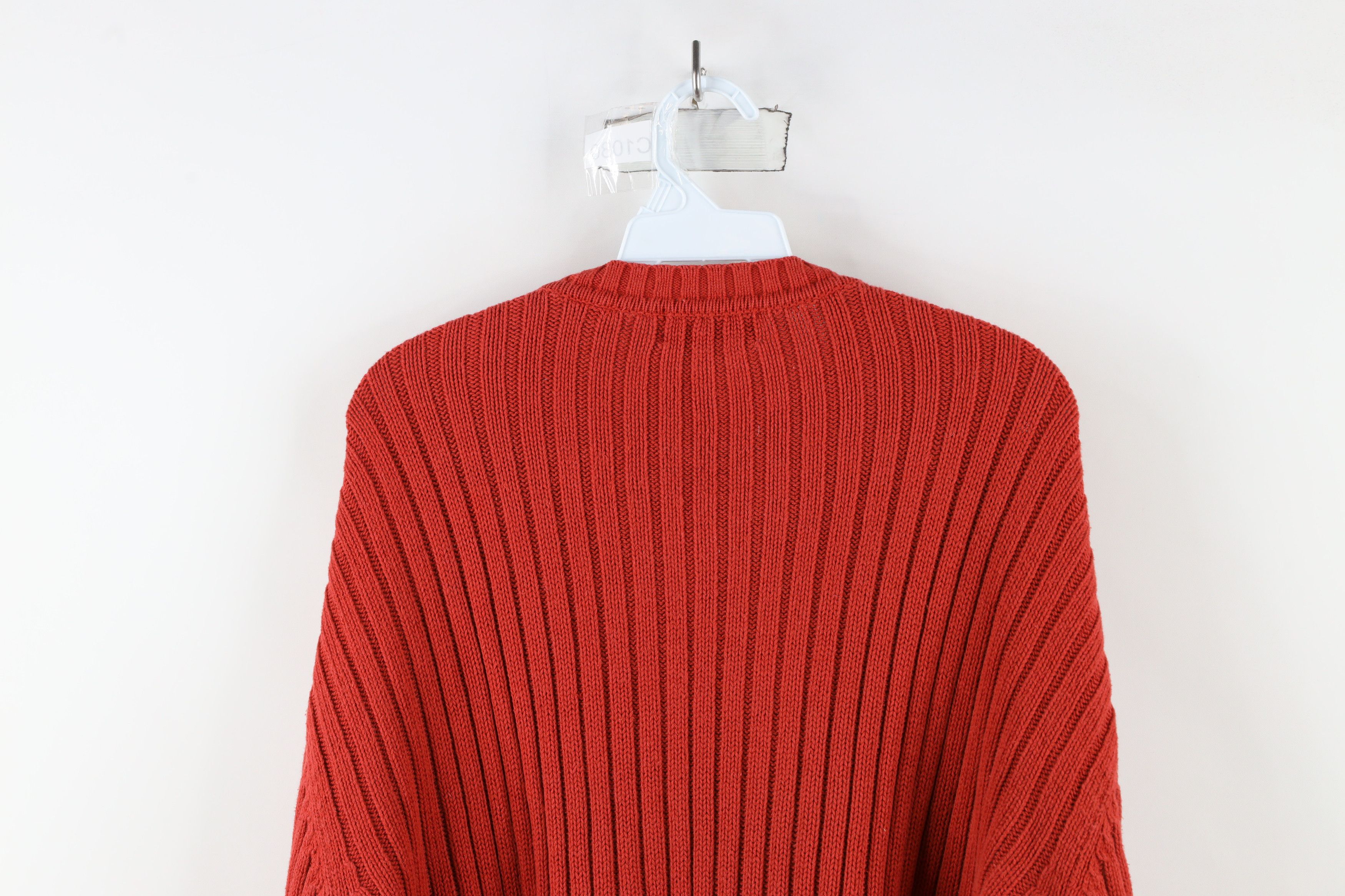 Vintage Vintage 90s Streetwear Ribbed Knit V-Neck Sweater Cotton Size US XL / EU 56 / 4 - 8 Thumbnail