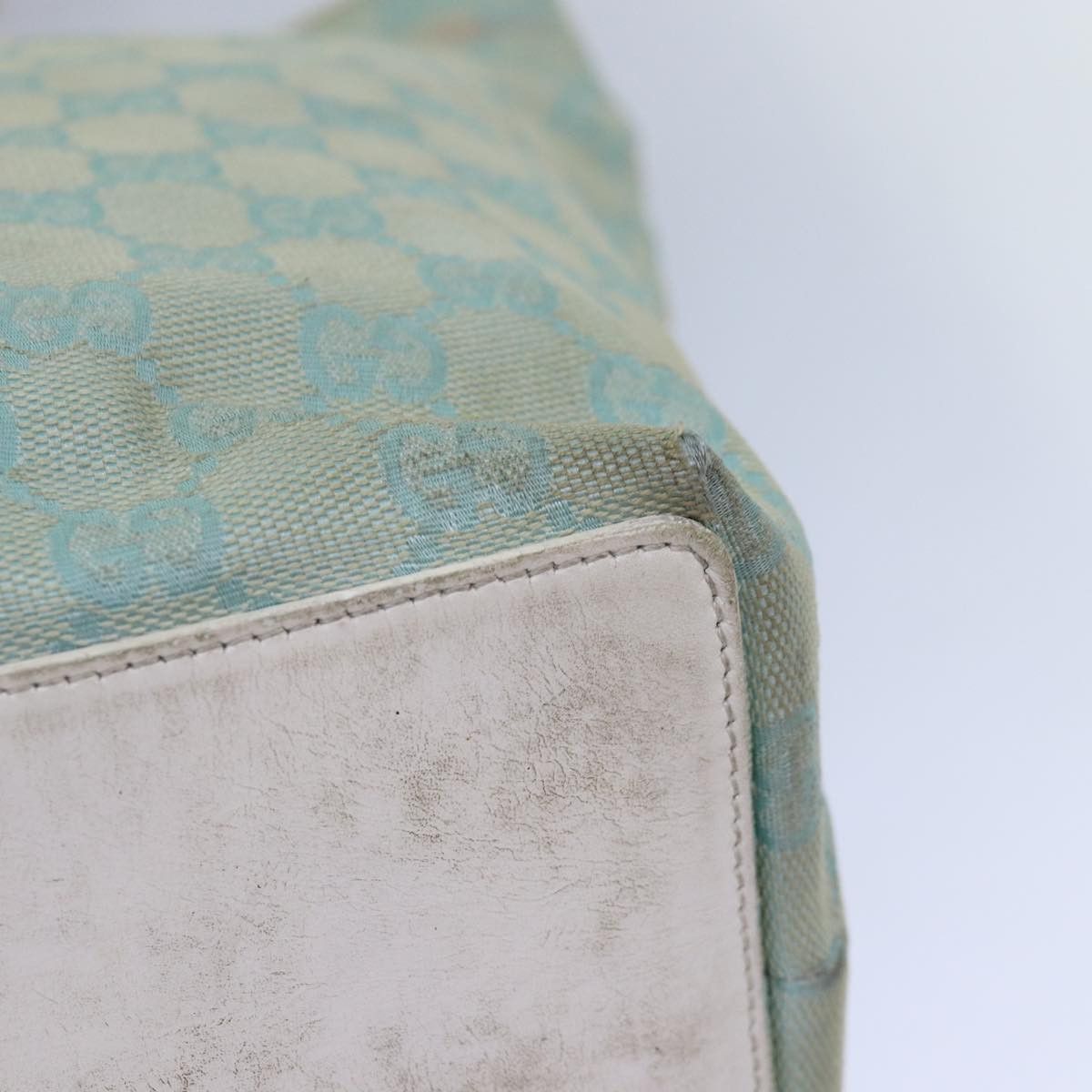 Gucci GUCCI GG Canvas Tote Bag Light Blue White Gold 002 002 Size ONE SIZE - 13 Thumbnail