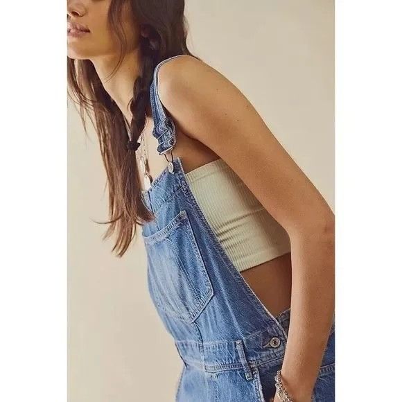 Free People Free People Slouchy Denim Overalls Canyon Blue Size 28" / US 6 / IT 42 - 3 Thumbnail