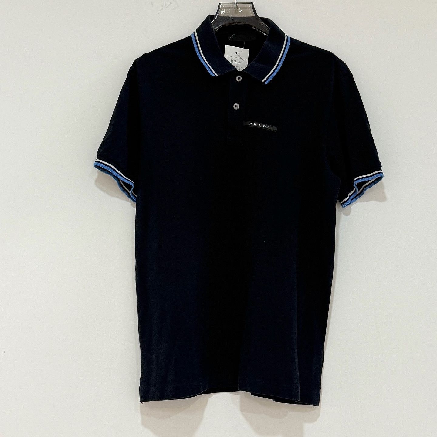 Prada Prada Logo Patch Polo Shirt Navy Size L Size US L / EU 52-54 / 3 - 1 Thumbnail