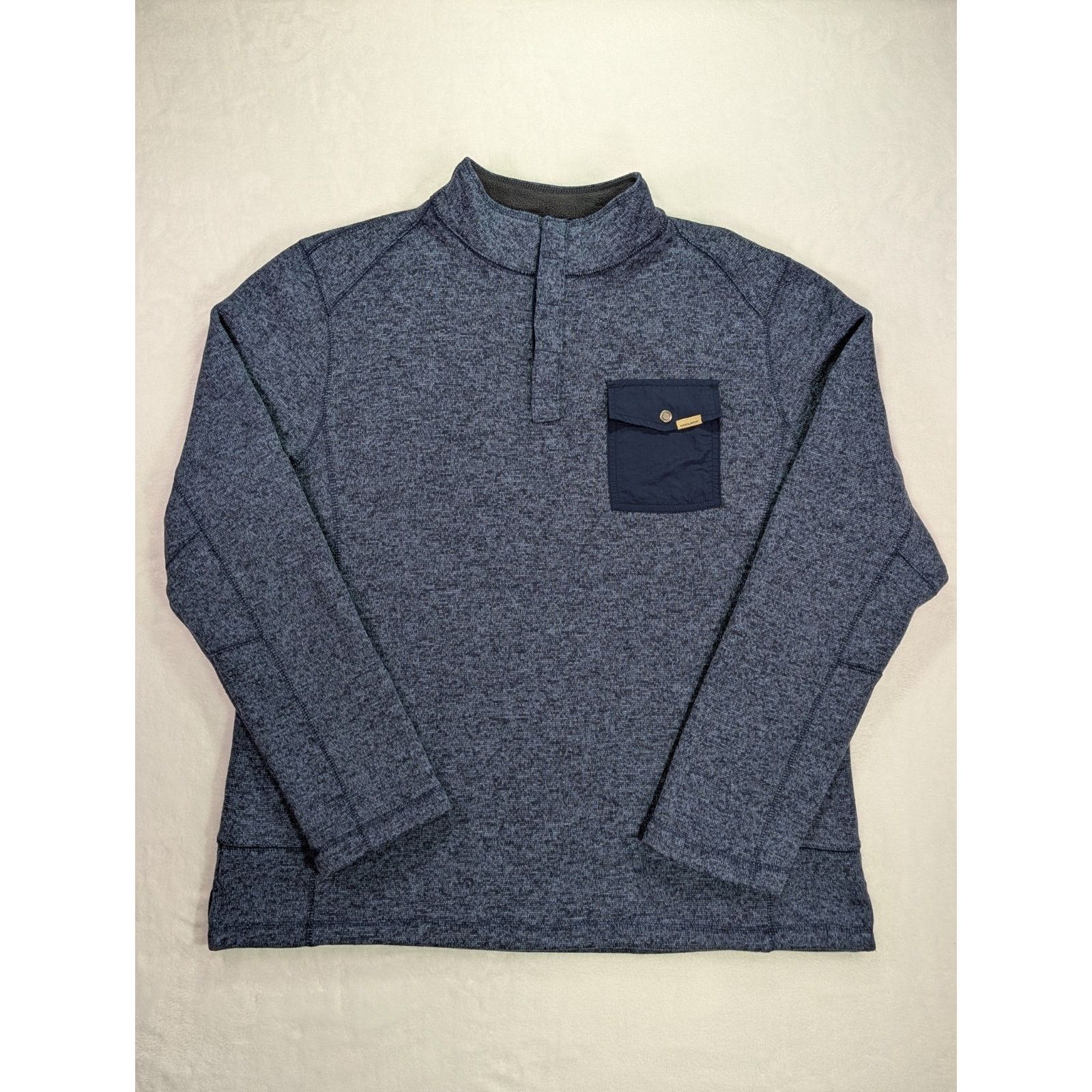 Woolrich Woolen Mills Woolrich Mens XL Blue Fleece 1/4 Snap Knit Pullover Size US XL / EU 56 / 4 - 1 Thumbnail