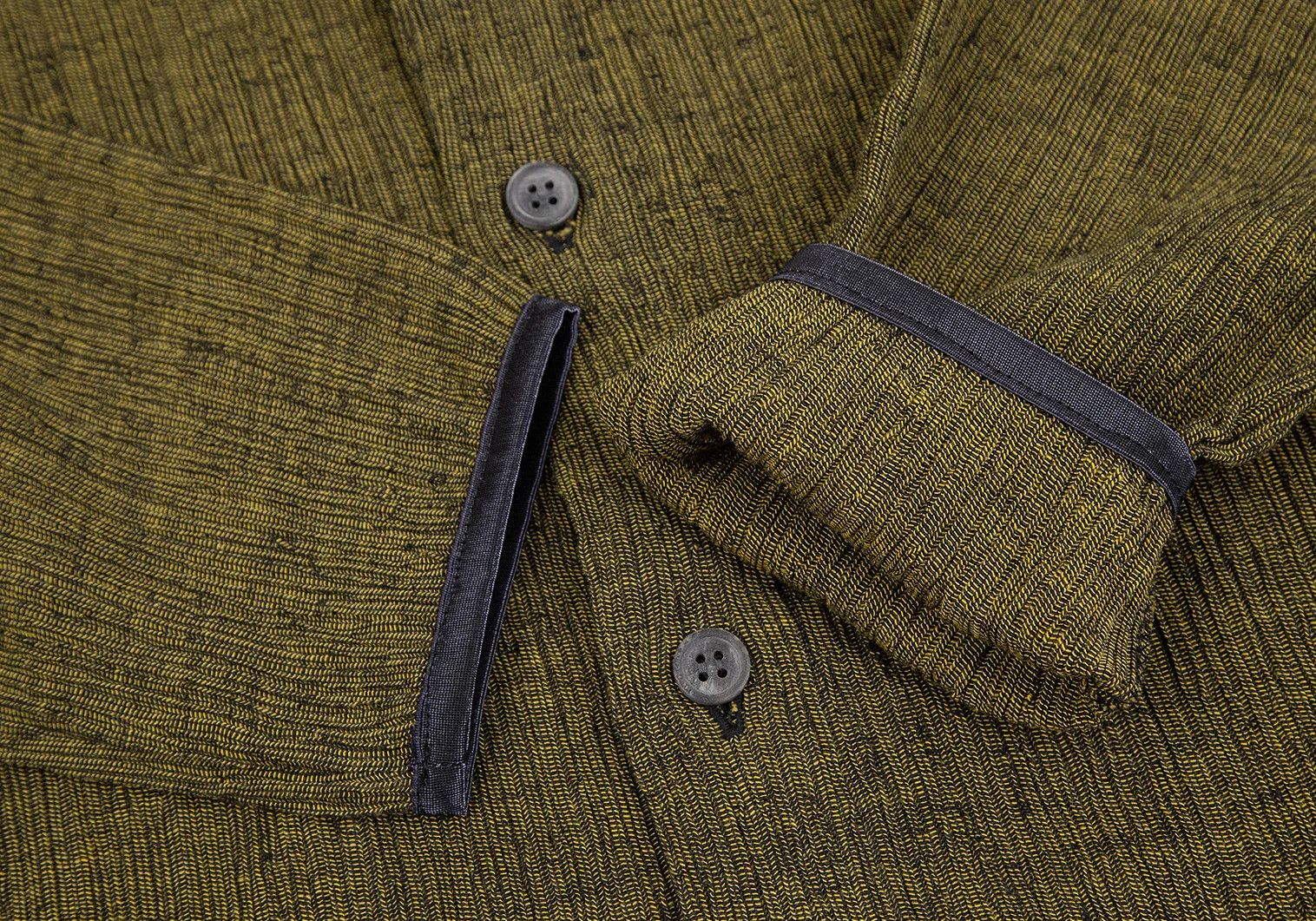Issey Miyake Polycotton Strongly Twisted Crepe Shirt in Yellow Size US S / EU 44-46 / 1 - 7 Thumbnail