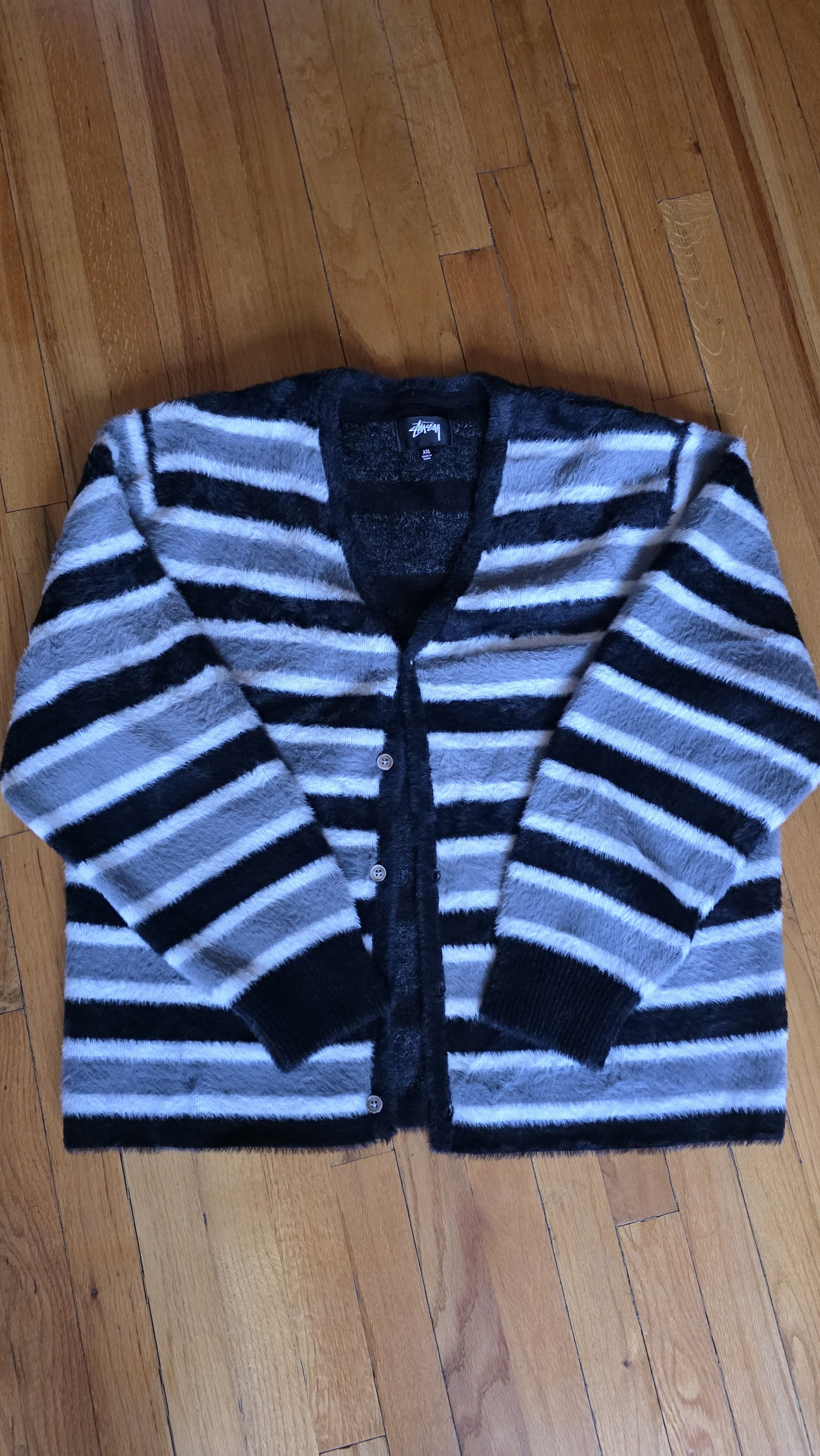 Stussy Stussy Horizontal Stripe Cardigan 'Black Size US XXL / EU 58 / 5 - 2 Thumbnail
