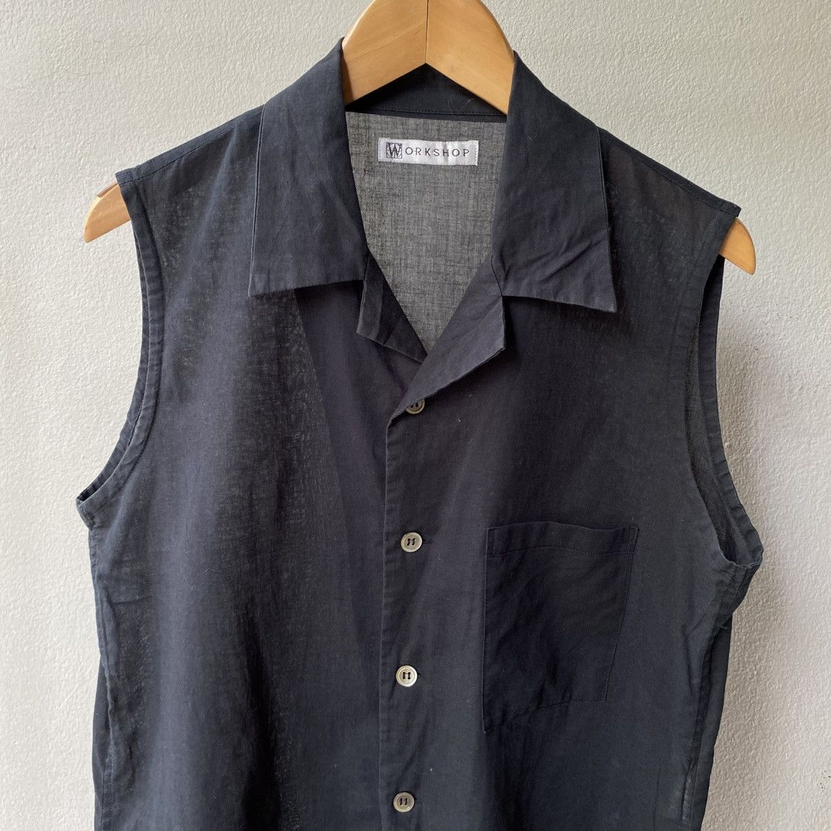 Yohji Yamamoto WORKSHOP Yohji Yamamoto Black Sleeveless Pocket Shirt Size M / US 6-8 / IT 42-44 - 3 Thumbnail