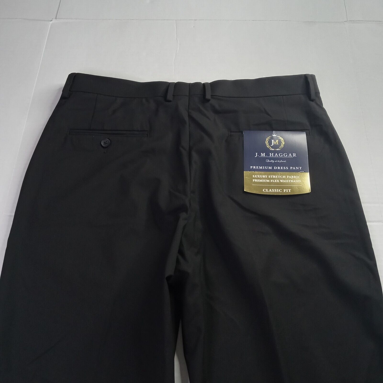 Haggar J.M. Haggar Premium Dress Pants Mens 36x32 Black Classic-Fit Size US 36 / EU 52 - 8 Thumbnail