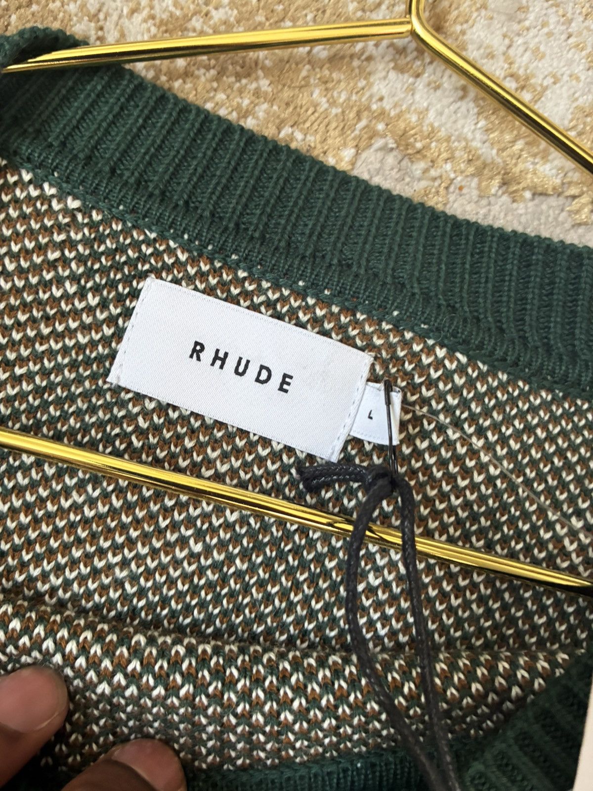 Rhude BANDANA KNIT CREWNECK "GREEN Size US L / EU 52-54 / 3 - 4 Thumbnail