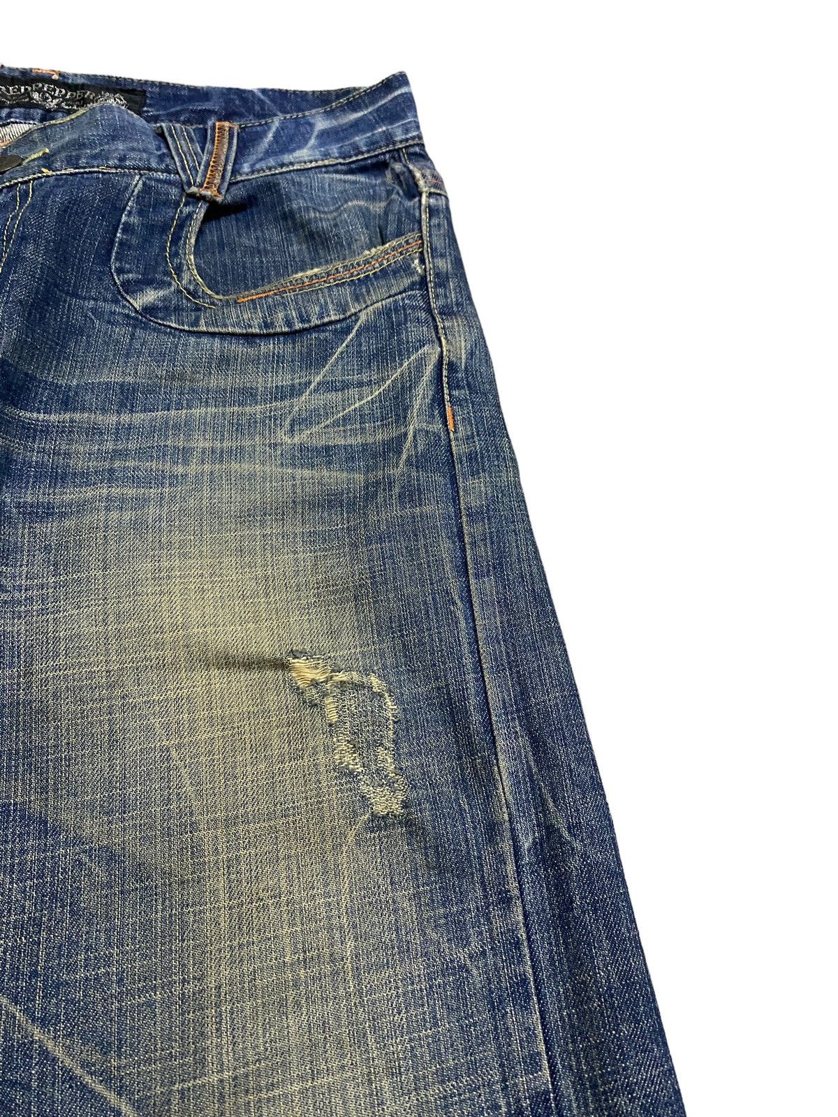 If Six Was Nine Rare Design Vintage Brand Red Pepper Flared Jeans 1990s Size US 32 / EU 48 - 6 Thumbnail
