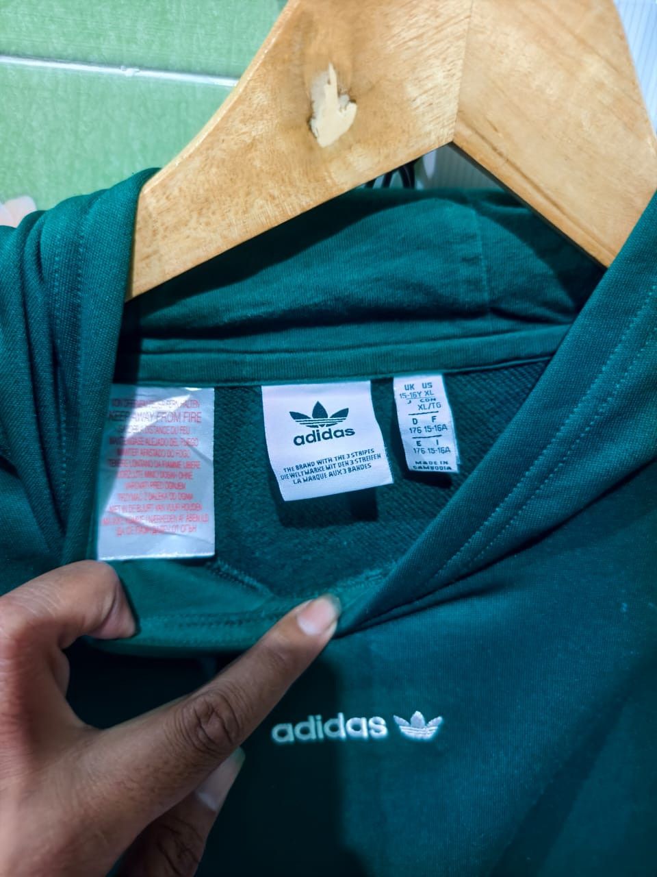 Adidas Hoodie adidas green tapped eb5210 Size US XL / EU 56 / 4 - 4 Thumbnail