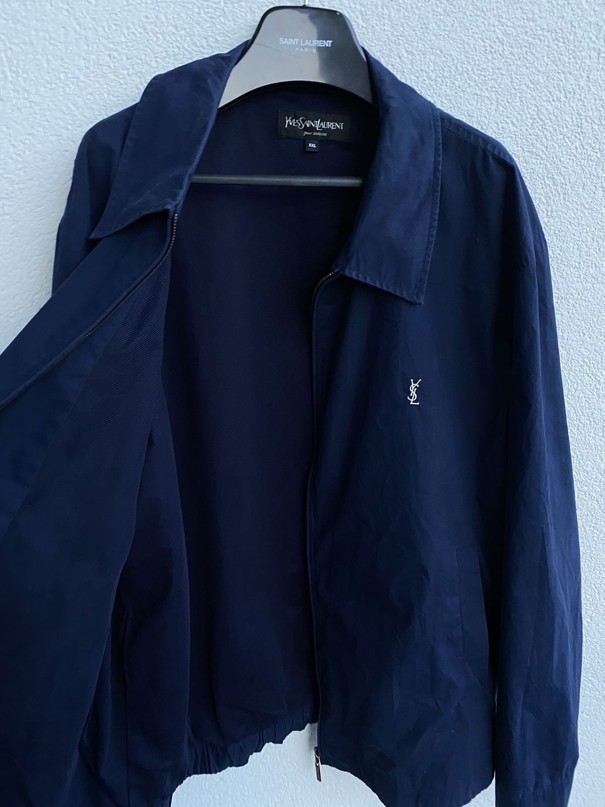 Yves Saint Laurent YSL Jacket YSL Bomber Dark Navy Size US XXL / EU 58 / 5 - 5 Thumbnail