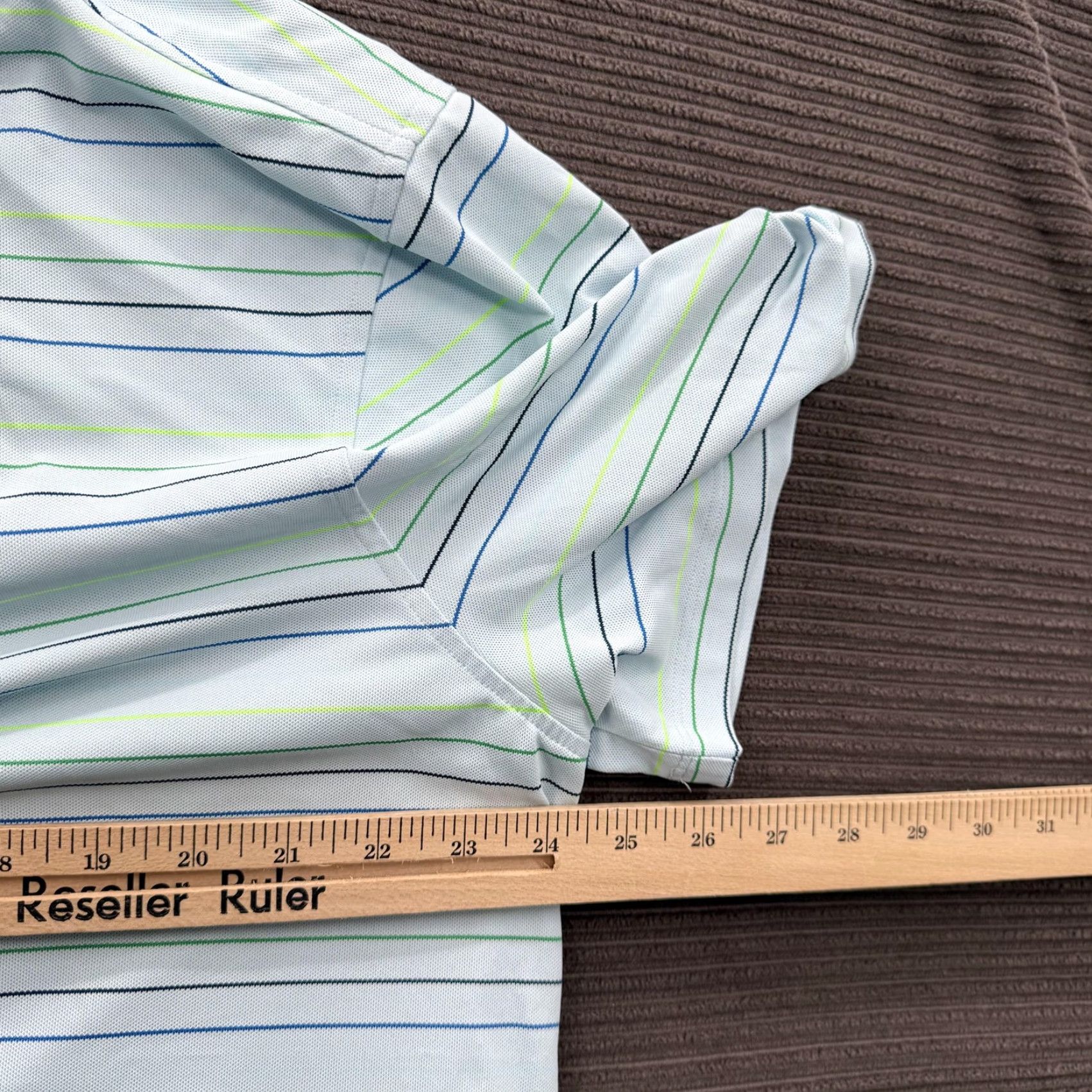 G/FORE G/FORE Polo Shirt Mens XL Blue Green Striped Performance Golf Lightweight Casual Shirt Size US XL / EU 56 / 4 - 7 Thumbnail
