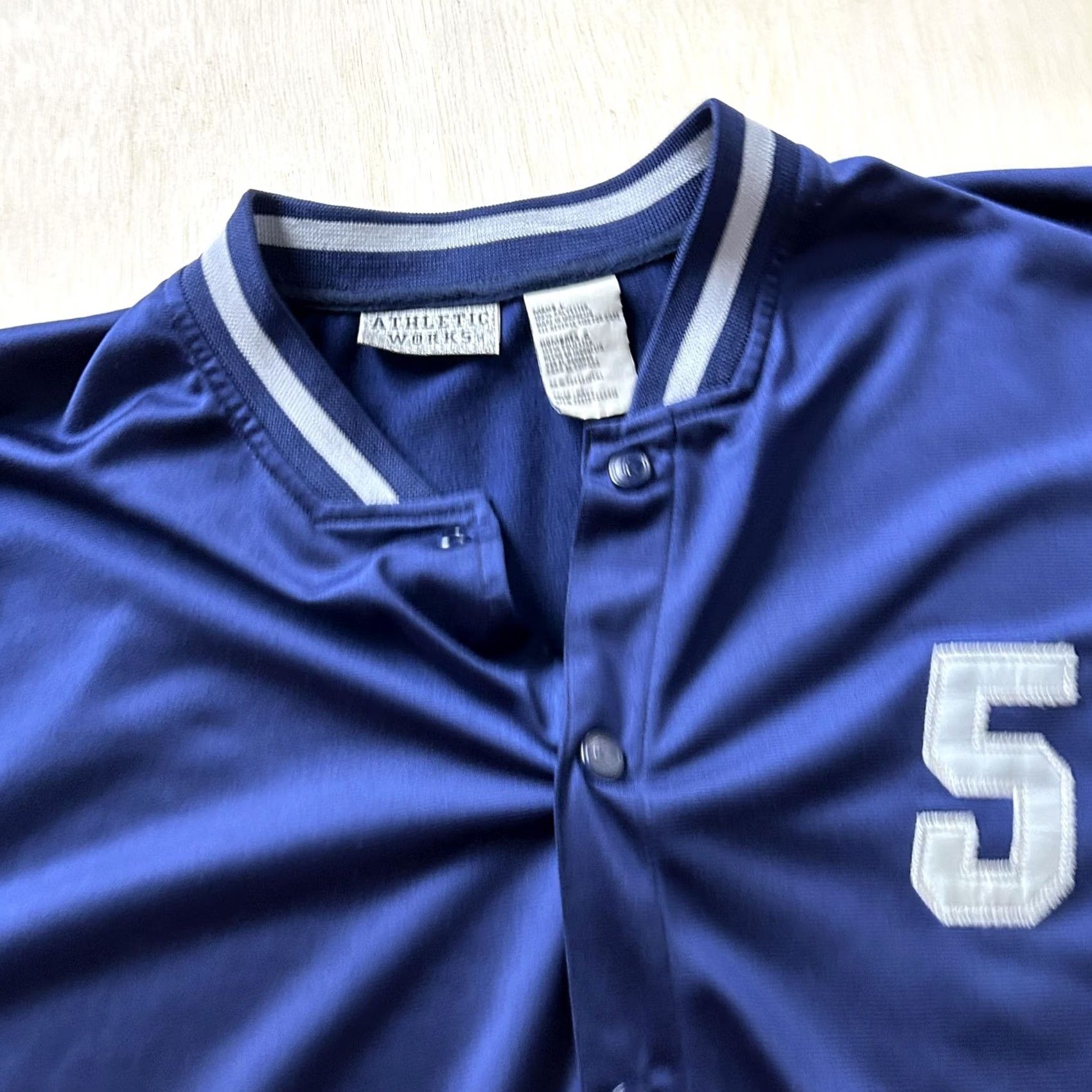 Athletic Works Athletic Works Jersey Shirt Mens L Navy Button Up #5 - Colorblock Lightweight Baseball Shirt Size US L / EU 52-54 / 3 - 2 Thumbnail