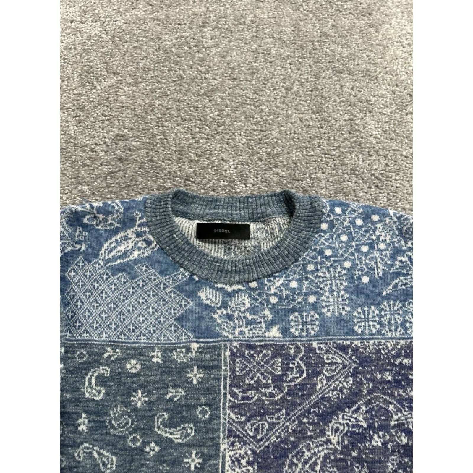 Diesel VINTAGE Diesel Sweater Womens Large Blue Linen Knit Pullover Size L / US 10 / IT 46 - 2 Thumbnail