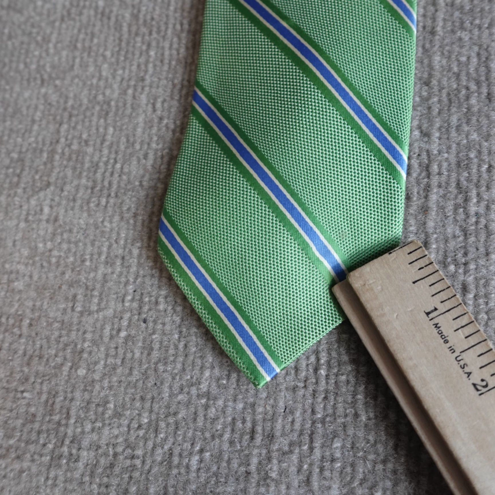 Brooks Brothers Brooks Brothers Tie Green Blue Repp Regimental Silk 57"-60" One Size United States Mens Vintage No N/A Size ONE SIZE - 7 Thumbnail