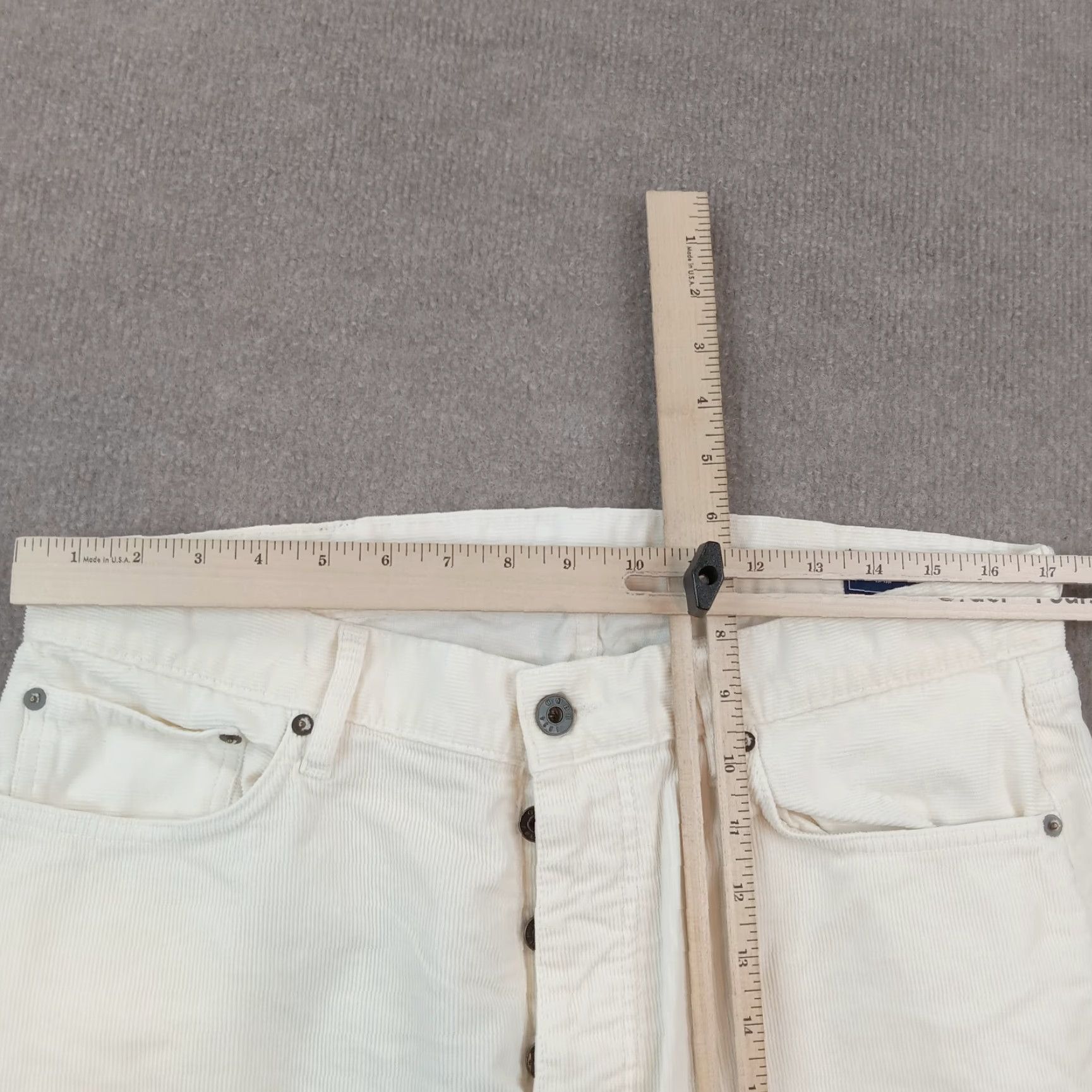 Vintage Oobe Mens Corduroy Pants 34x32 Extra Large Beige Straight Stretch Flat Front Size US 34 / EU 50 - 5 Thumbnail