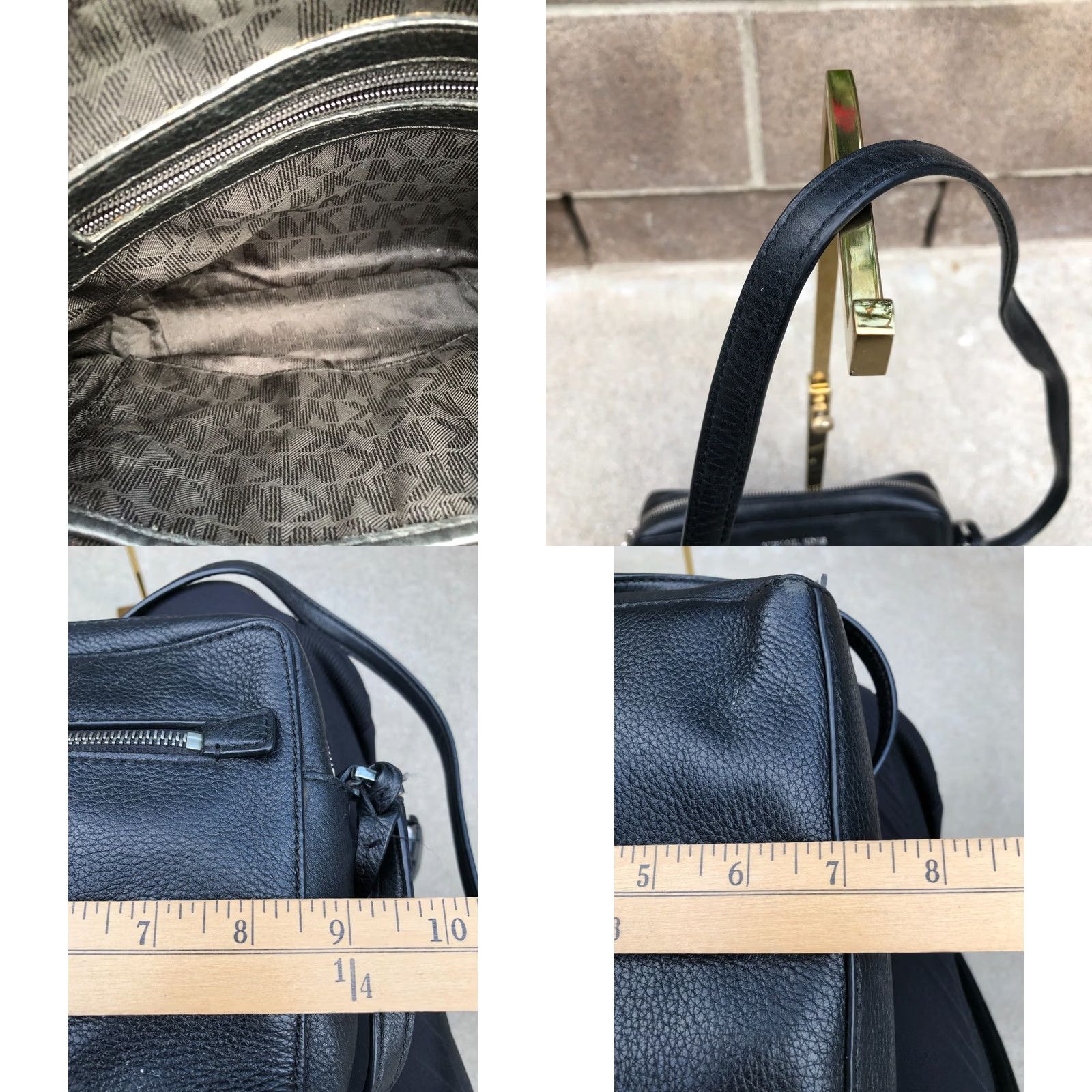 Michael Kors MICHAEL KORS Jet Set Crossbody Pebble Leather Purse Women's Black Zipper Small Bag | Jet Set Travel Size ONE SIZE - 9 Thumbnail