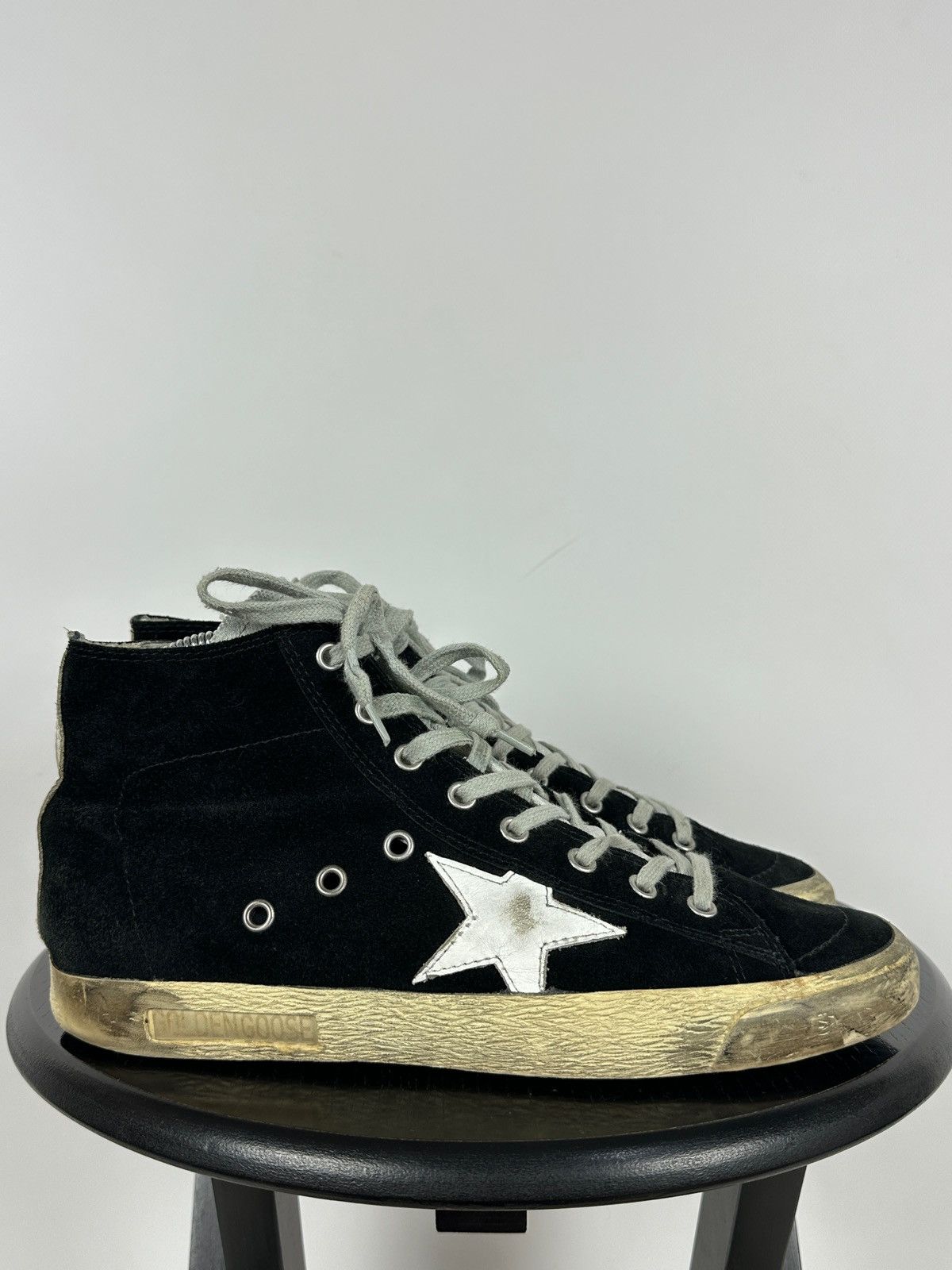Golden Goose Golden Goose Francy Black Suede High Top Sneakers Size US 7 / EU 40 - 3 Thumbnail