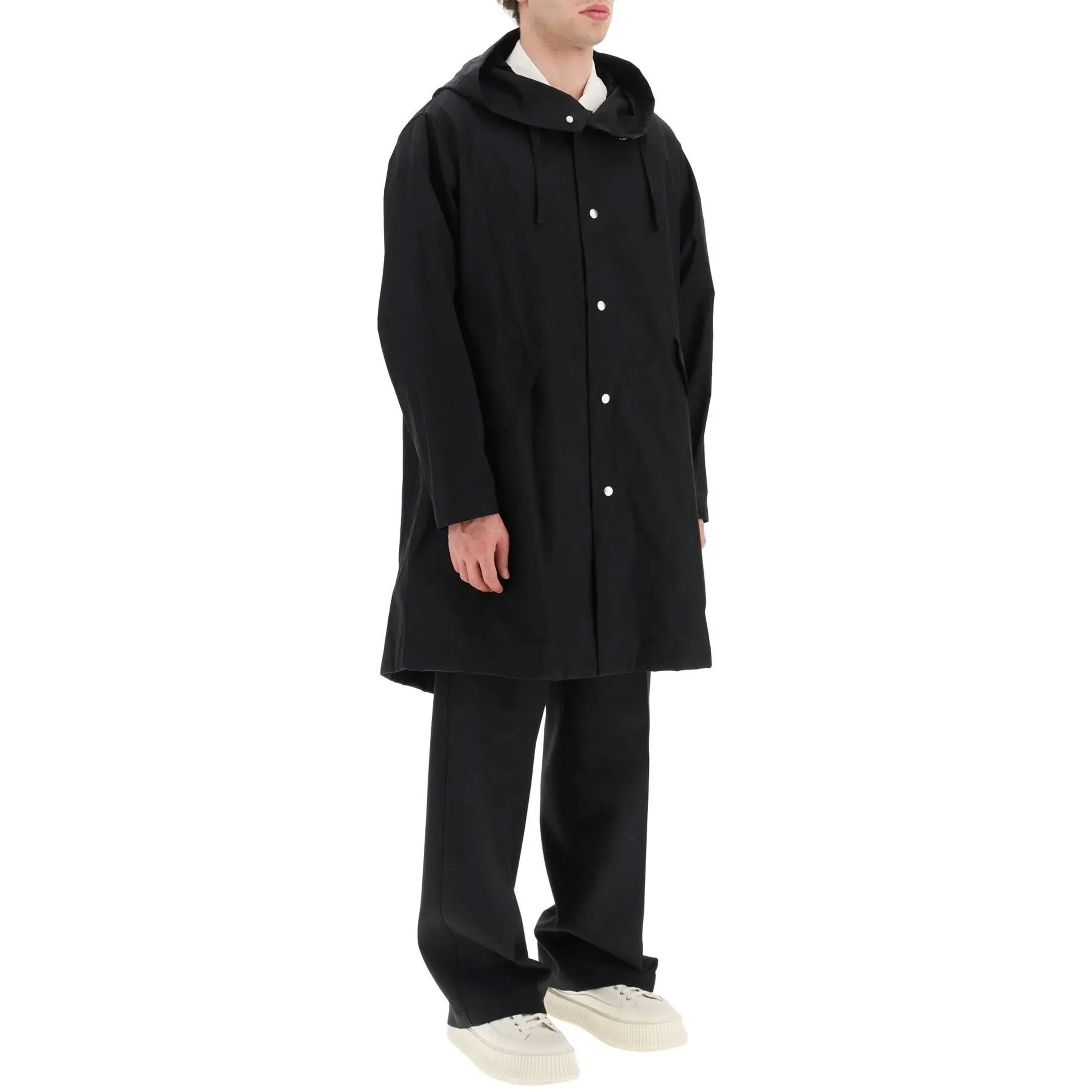 Jil Sander o1s1v1n0724 Cotton Logo Parka in Black Size US S / EU 44-46 / 1 - 2 Thumbnail
