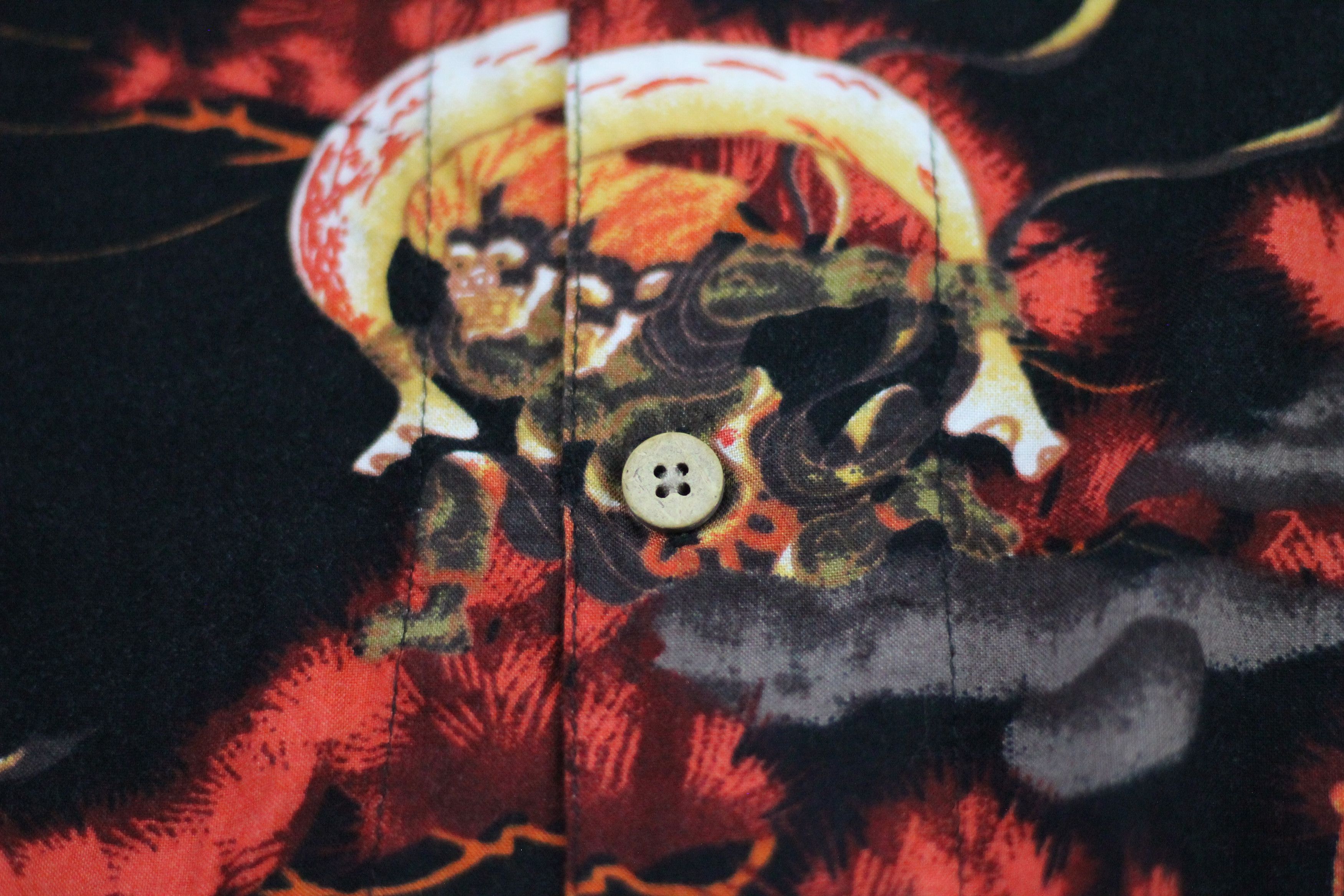 Japanese Brand RARE! FUJIN X RAIJIN God Japanese Traditional Hawaiian Shirt Size US L / EU 52-54 / 3 - 7 Thumbnail