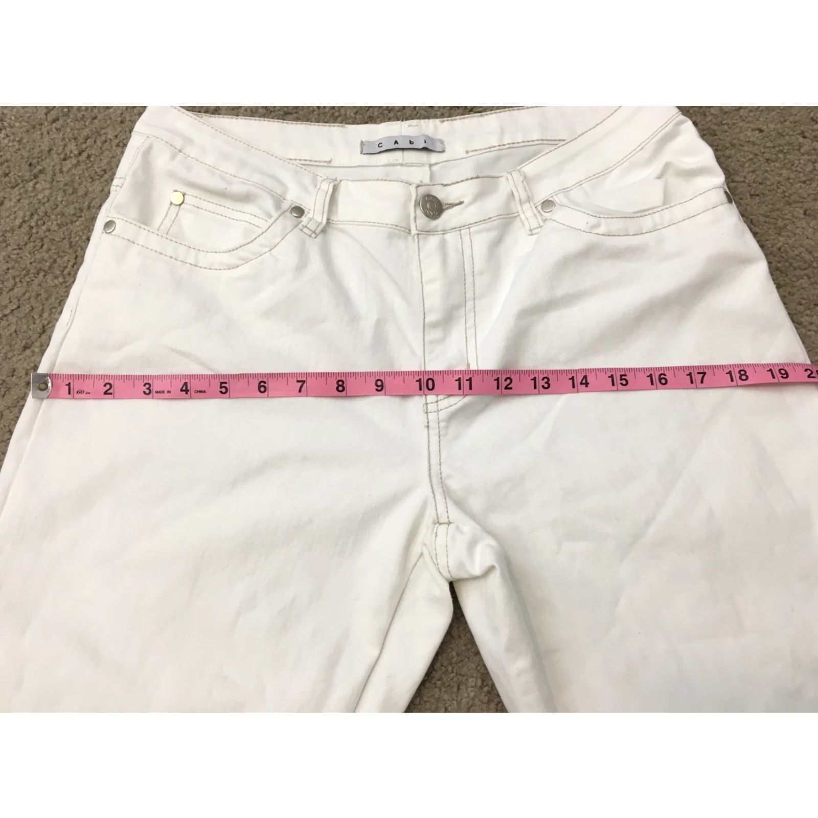 Vintage VINTAGE CAbi White Jeans Bootcut Womens 30x32 White Denim Straight Leg 30 32 Womens Jeans Size 30" / US 8 / IT 44 - 6 Thumbnail