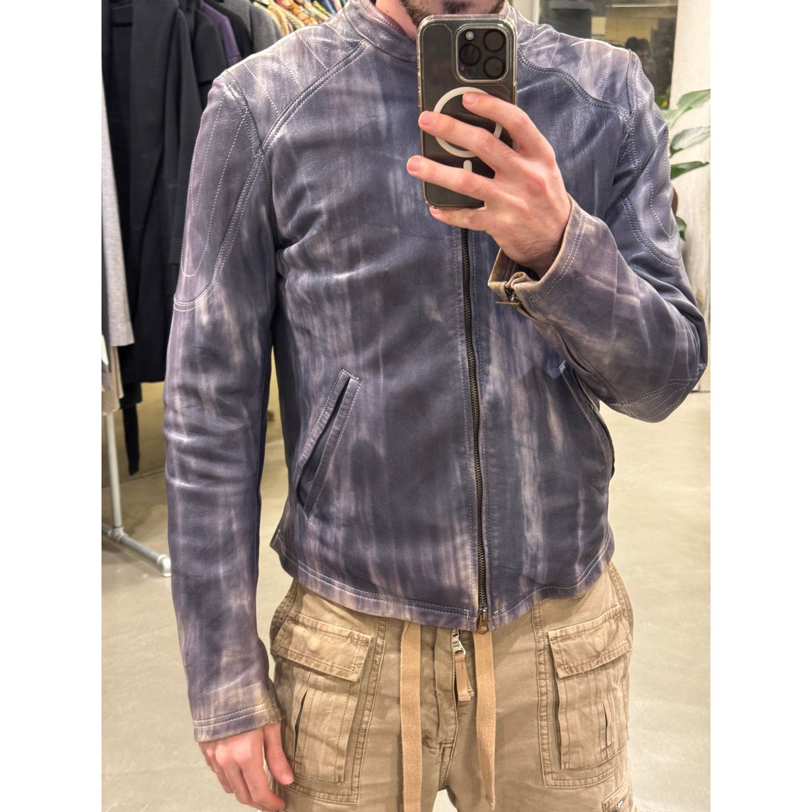 Giorgio Armani 2000s Armani tie dye leather jacket Size US M / EU 48-50 / 2 - 4 Thumbnail