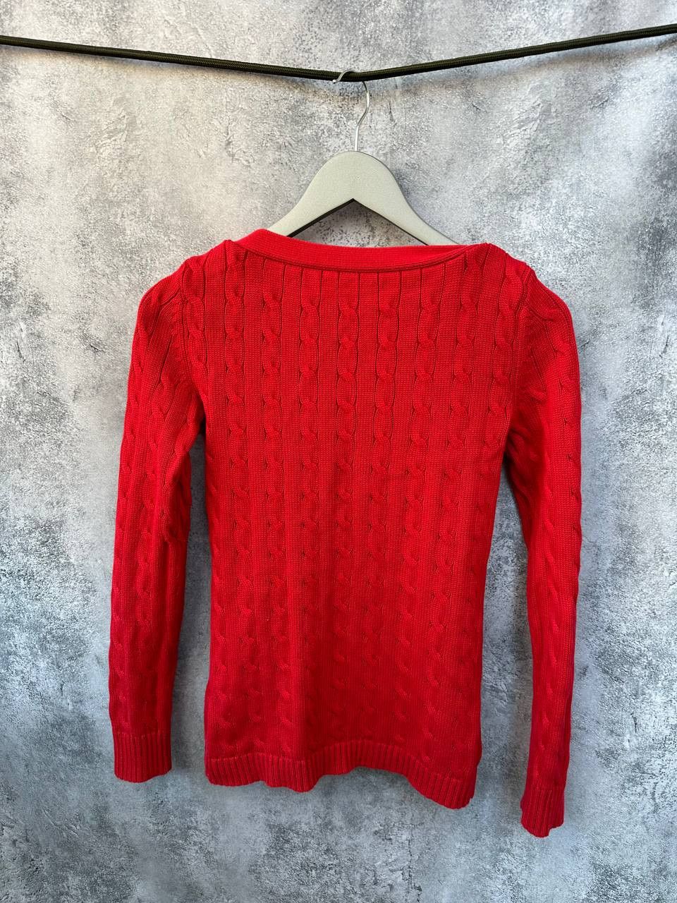 Lauren Ralph Lauren Lauren Ralph Lauren Cable Knit Sweater Red Jumper Boat Neck Size S / US 4 / IT 40 - 3 Thumbnail