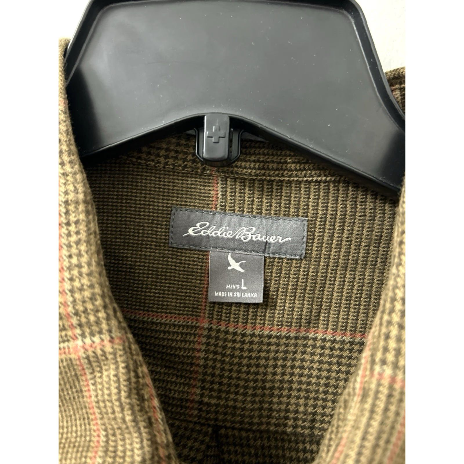 Eddie Bauer Eddie Bauer Button-Up Shirt Mens L Brown Plaid Houndstooth Flannel Long Sleeve Size US L / EU 52-54 / 3 - 6 Thumbnail