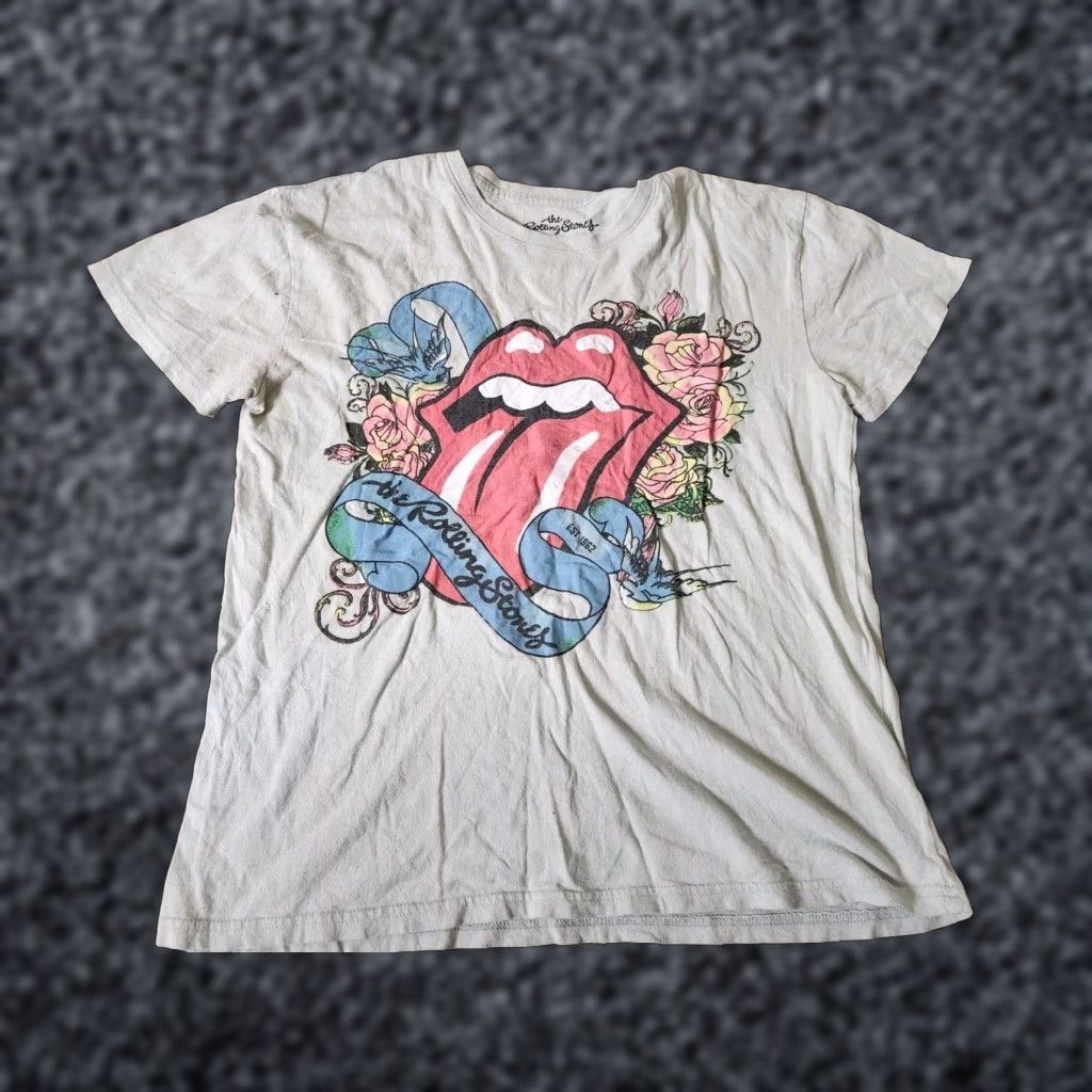 Vintage Vintage The Rolling Stones Women's T-Shirt Short Sleeve Crew Neck Green 100% Cotton Size L / US 10 / IT 46 - 1 Thumbnail
