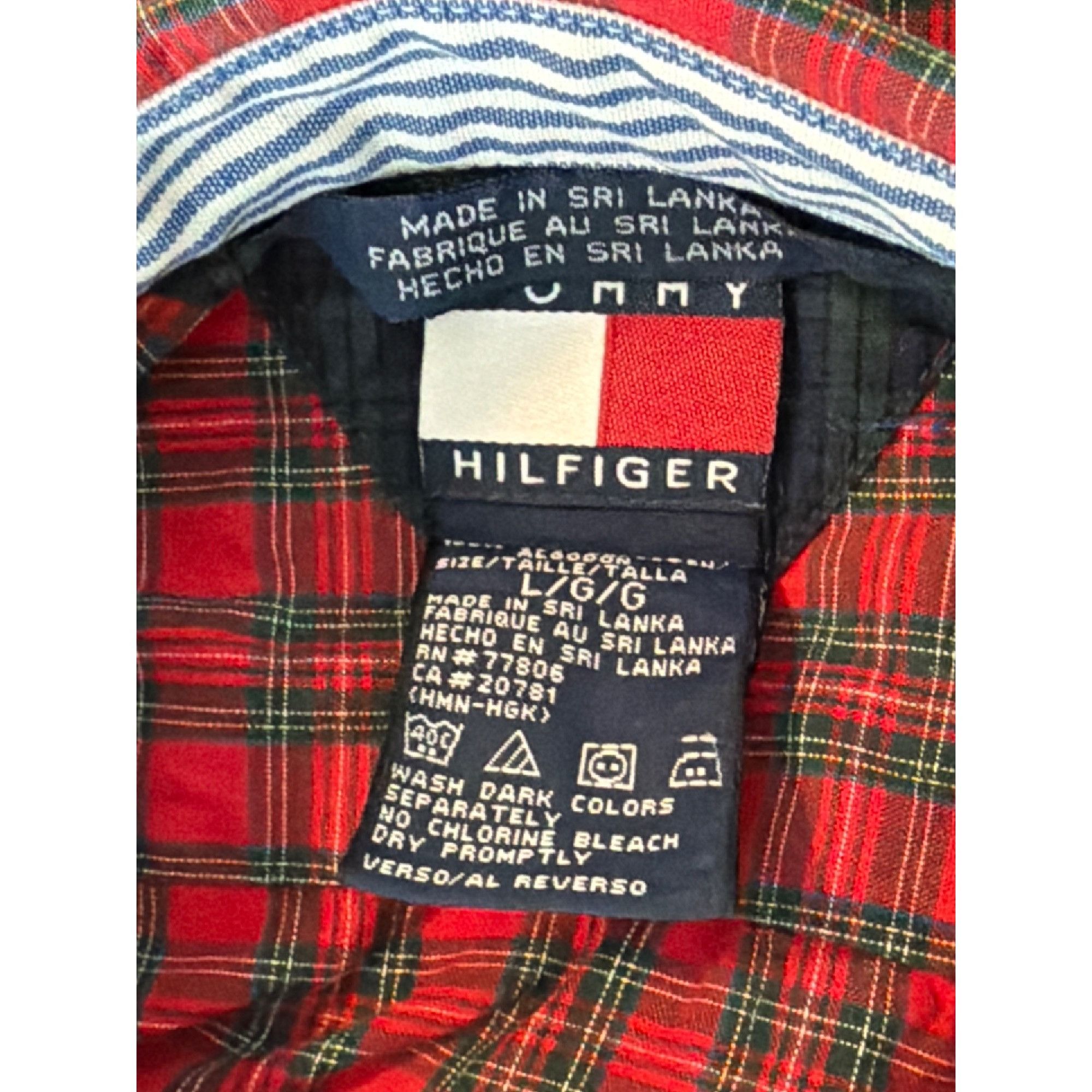 Tommy Hilfiger Vintage Tommy Hilfiger Red Plaid Long Sleeve Pocket Flag But Size L / US 10 / IT 46 - 5 Thumbnail