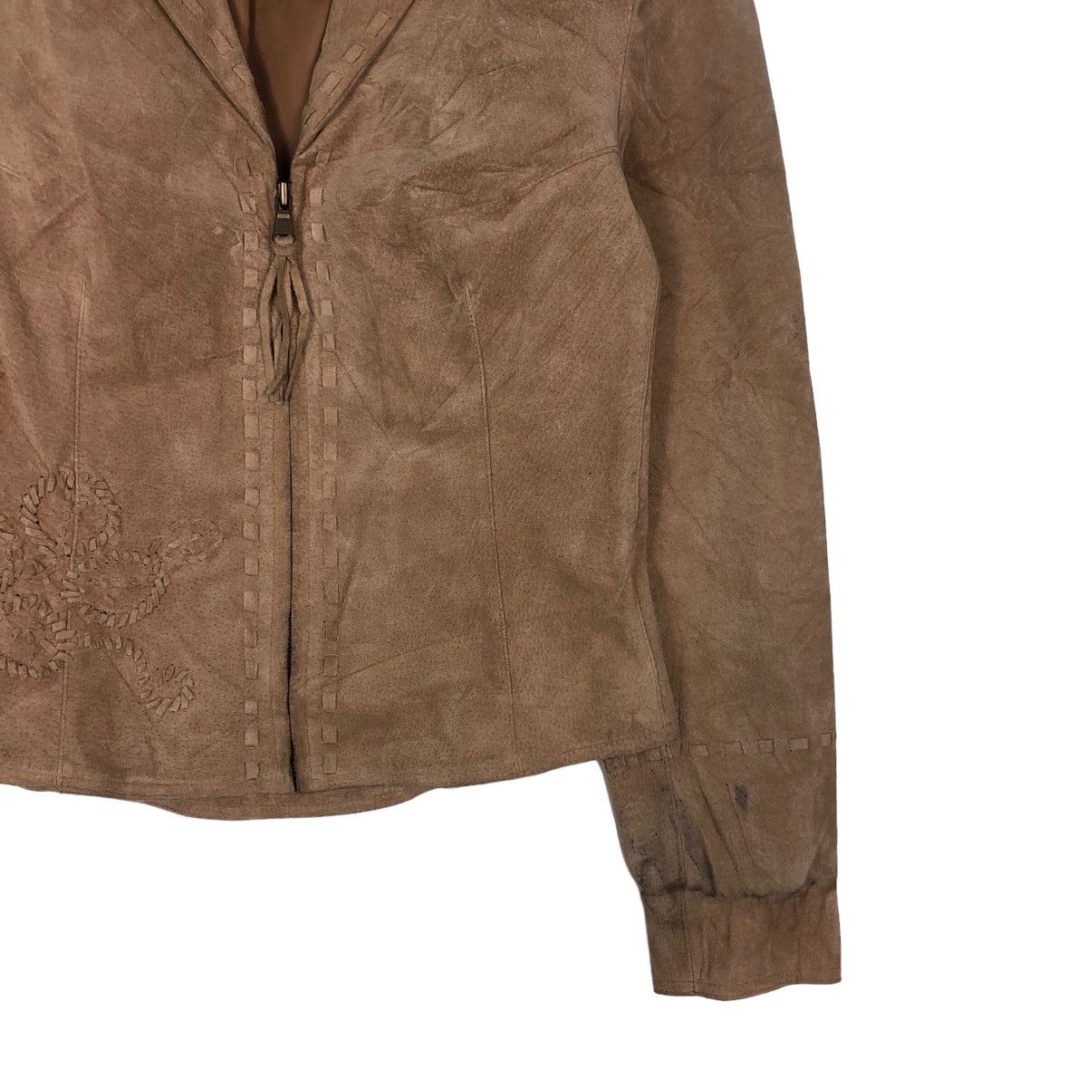 Japanese Brand Cropped Biker Genuine Leather Jacket Nine West Issey Miyake Size US M / EU 48-50 / 2 - 5 Thumbnail