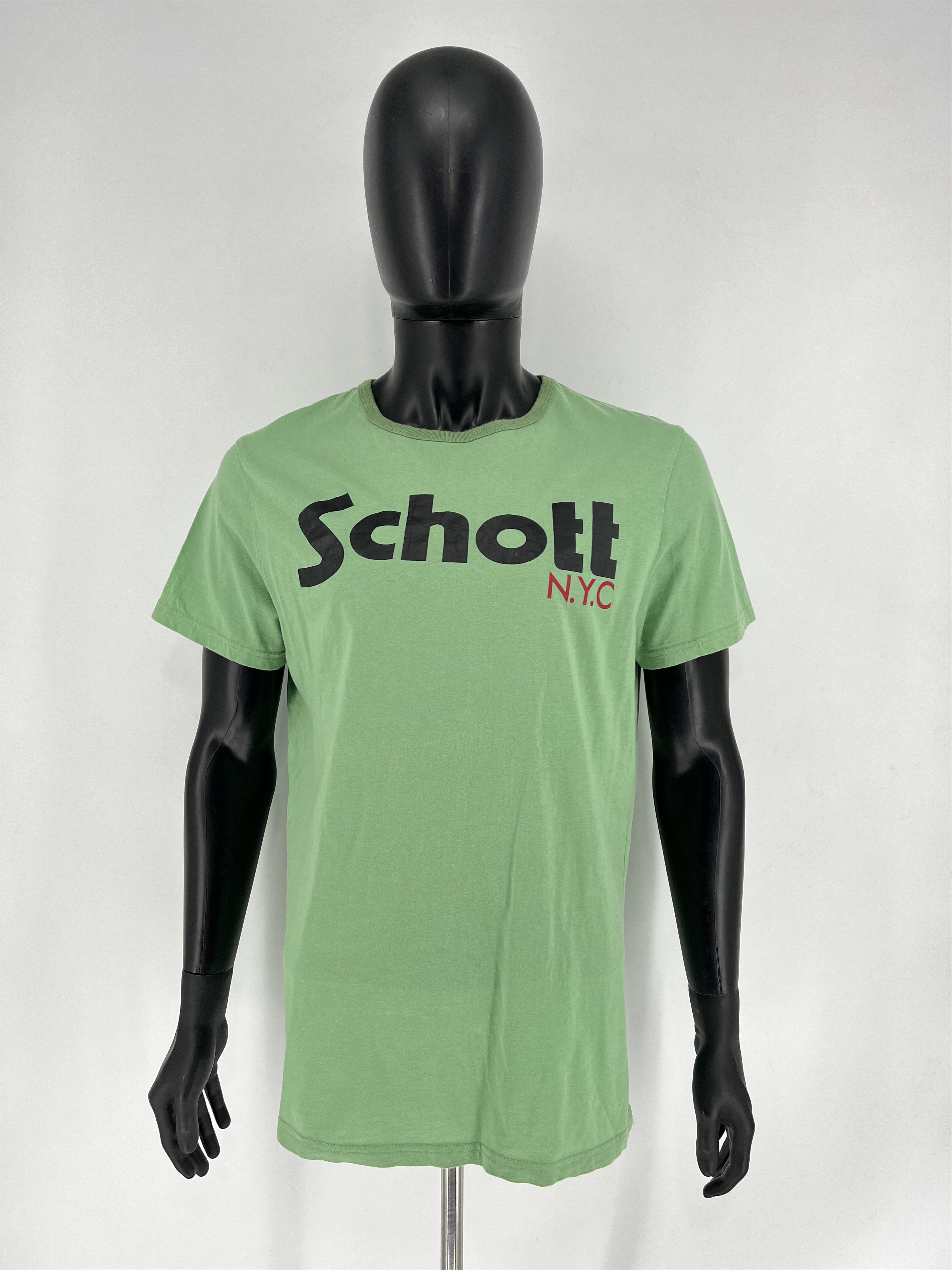 Japanese Brand × Schott × Vintage Rare‼️🔥Schott N.Y.C Big SpellOut T-Shirt Size XL Size US XL / EU 56 / 4 - 2 Thumbnail