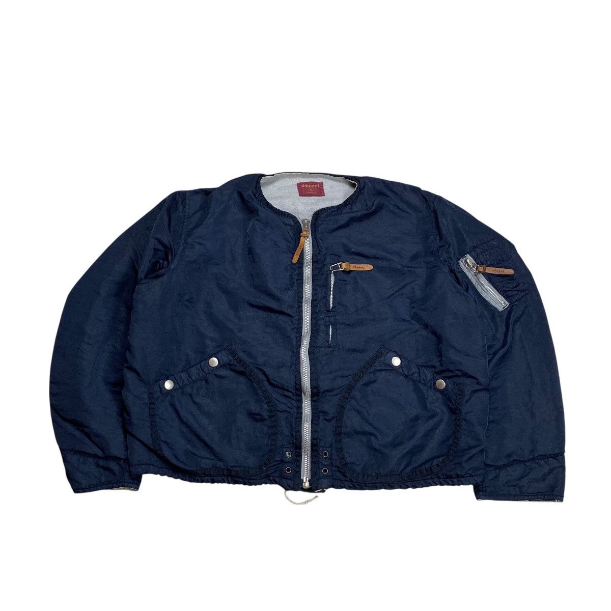 Dezert Rare Vintage Dezert + Collarless Bomber Jacket Boxy Fit Size US L / EU 52-54 / 3 - 1 Thumbnail