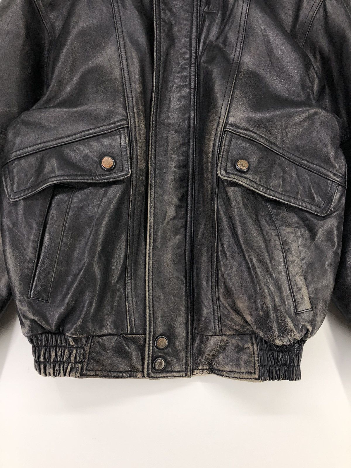 Leather Vintage Bestone Sheepskin Leather Bomber Jacket Size US L / EU 52-54 / 3 - 11 Thumbnail