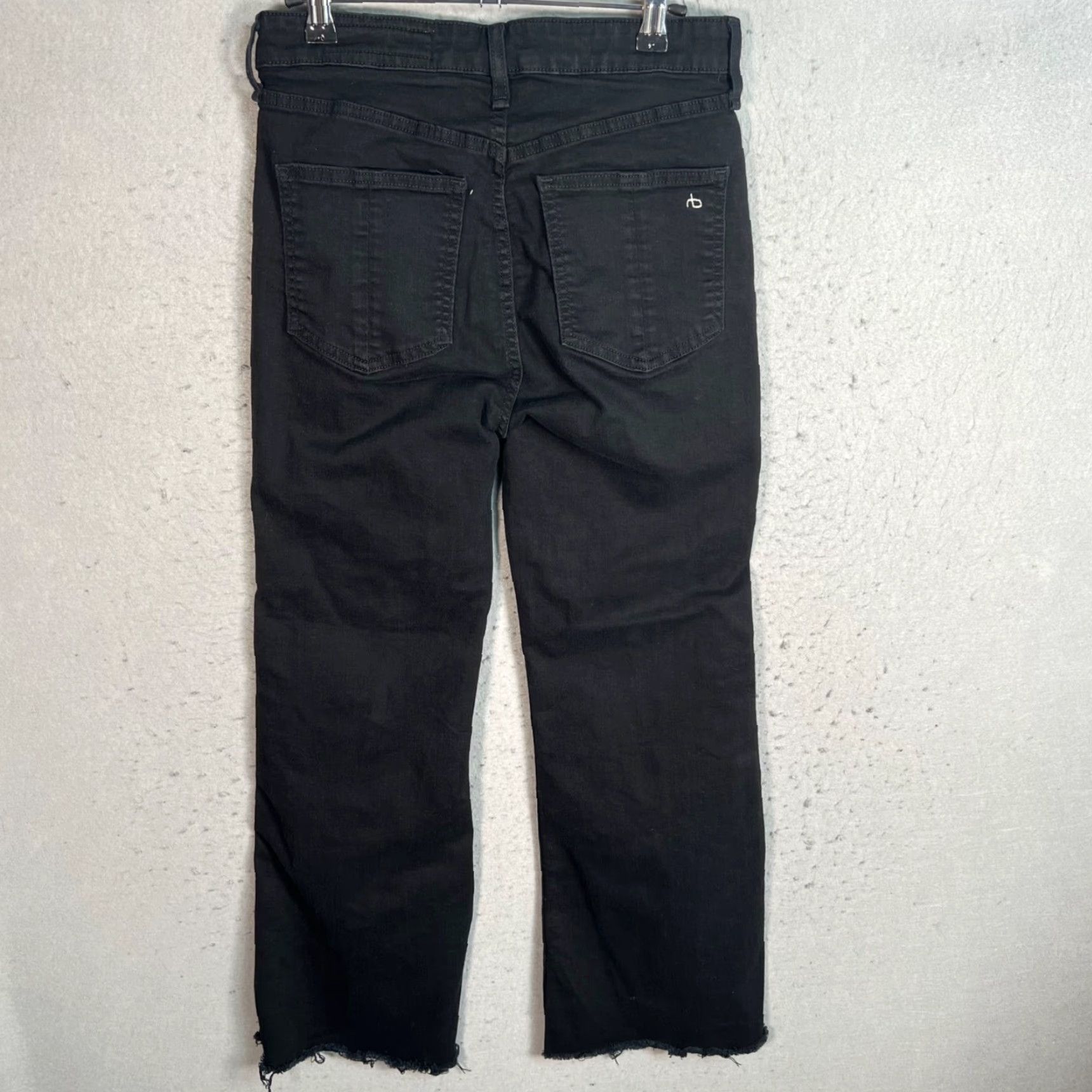 Rag & Bone VINTAGE rag & bone Jeans Womens 28 Jane High-Rise Flared Black Denim Jeans, 27 Inseam, Cotton Blend, Dark Wash, Size 28, Flared, Womens Size 28" / US 6 / IT 42 - 2 Thumbnail
