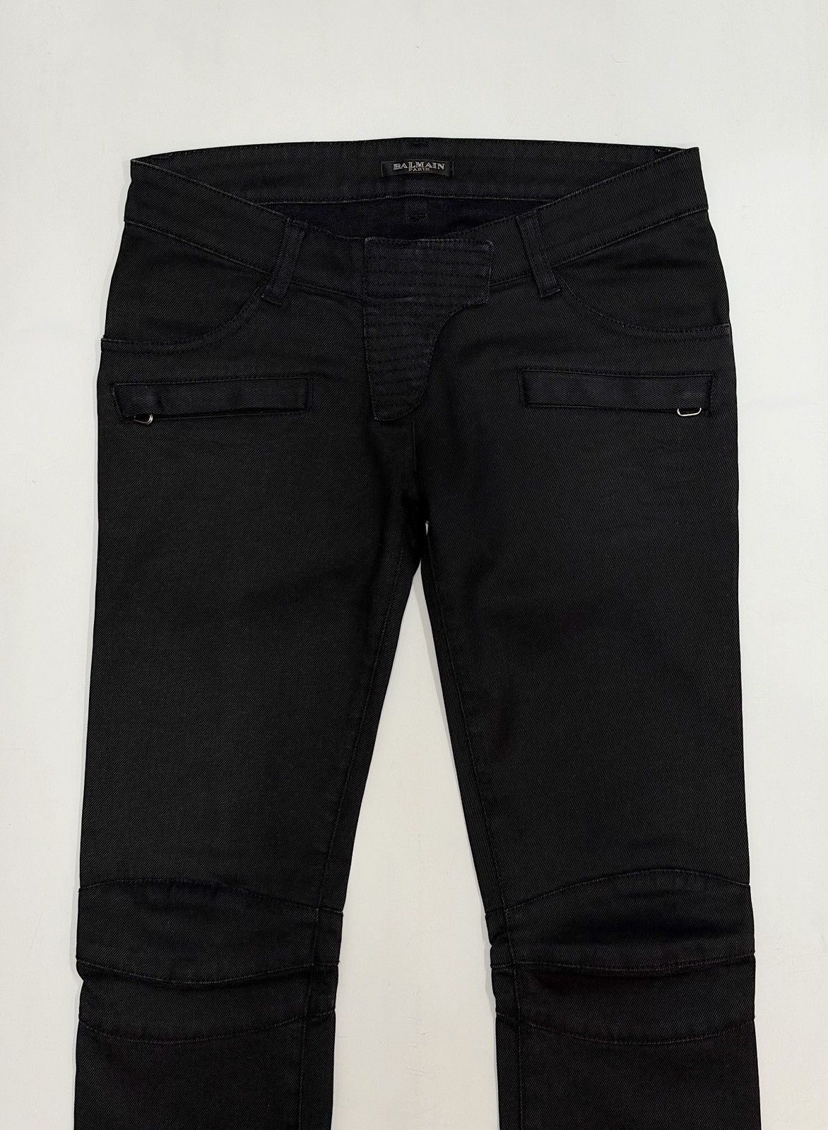 Balmain BALMAIN Decarnin FW 2009 Waxed Biker Black Denim Jeans Zip Size US 28 / EU 44 - 6 Thumbnail