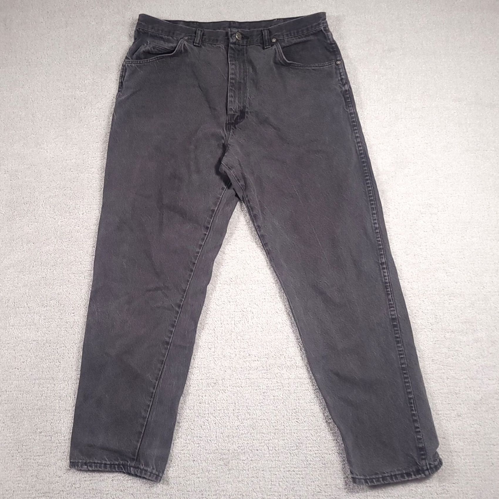 Wrangler VINTAGE Wrangler Jeans Mens 38X30 Black Mid Rise Denim Made In USA Jeans Mens Black 5-Pocket Cowboy USA Wrangler Size US 38 / EU 54 - 2 Thumbnail