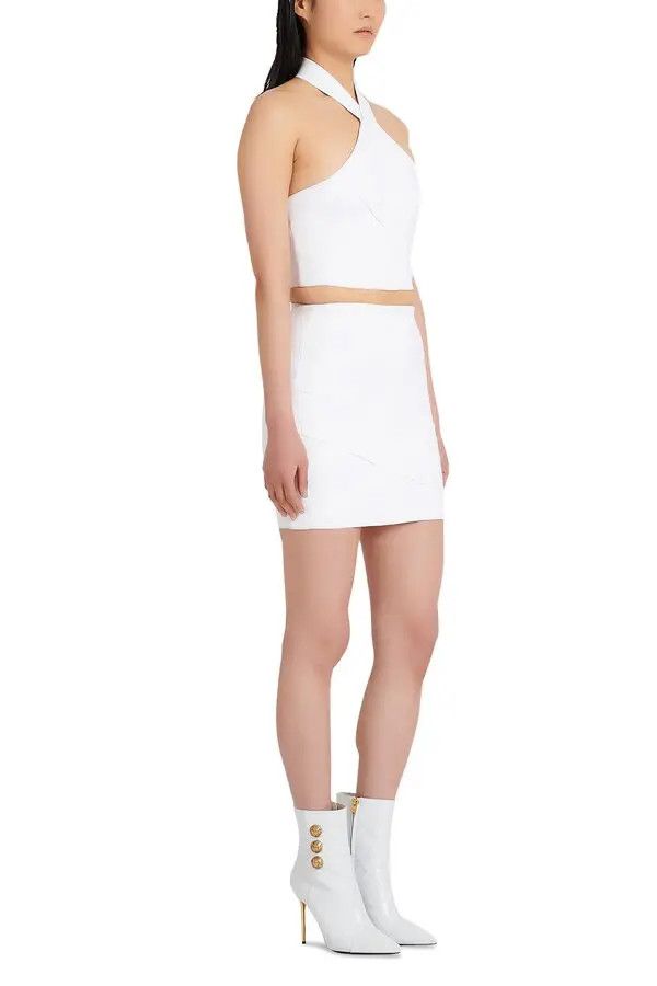 Balmain o1y0625 Crop Top in White Size XS / US 0-2 / IT 36-38 - 6 Thumbnail