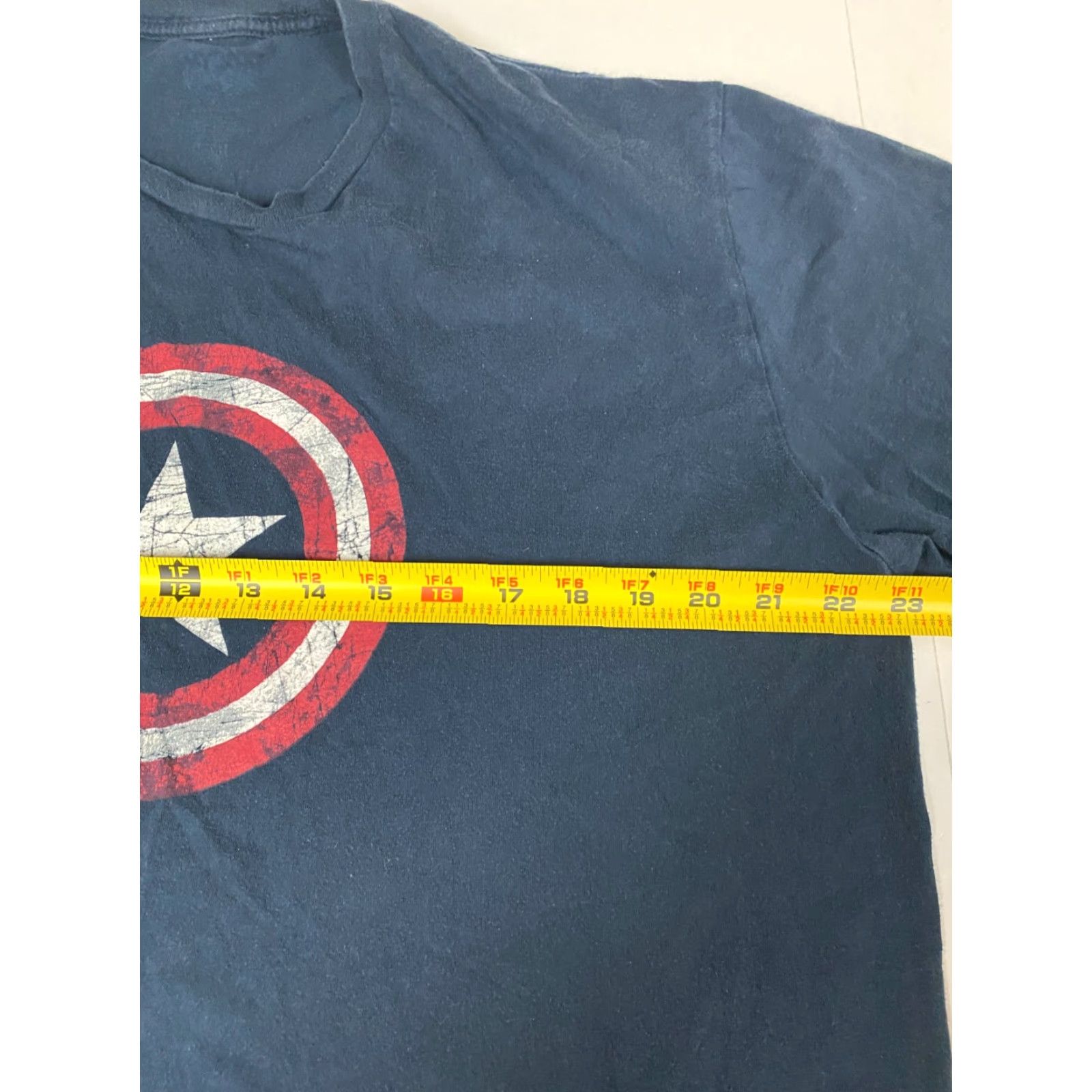 Vintage Marvel Captain America Mens Shirt XL Blue Short Sleeve Crew Neck T-Shirt Logo Stretch Cotton Spandex Regular Size US XL / EU 56 / 4 - 5 Thumbnail