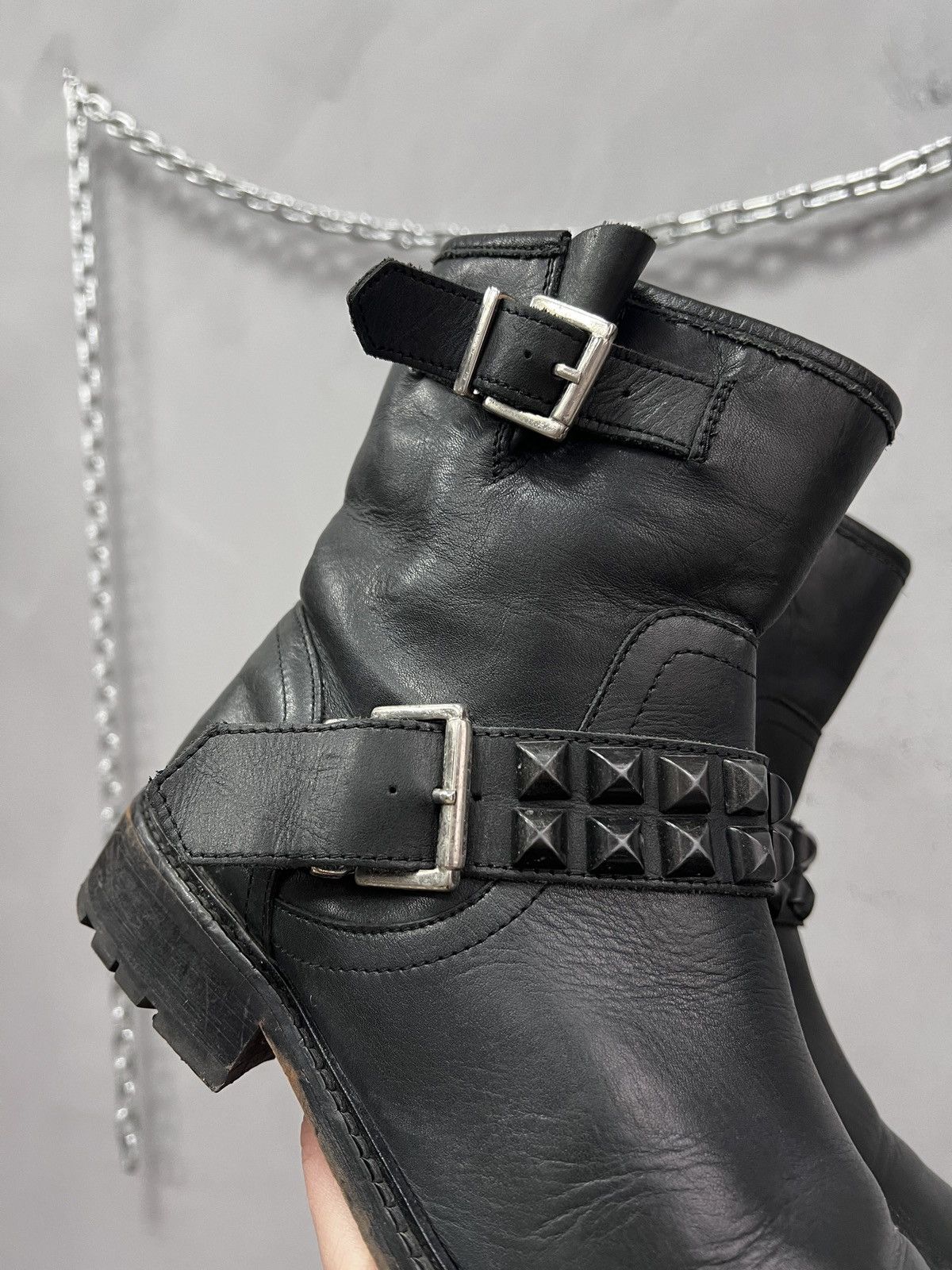 Hedi Slimane Hedi slimane style studded leather boots hype 90s Size US 7.5 / EU 40-41 - 2 Thumbnail