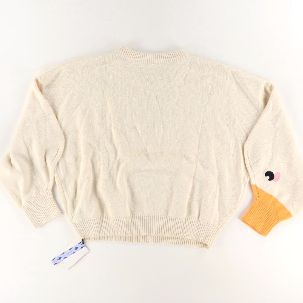 Cider Cider Duck Cuff Crewneck Sweater Ivory Women's 4XL Shirt Sweater Women Ivory 4XL Duck Cuff Crewneck Solid Long Sleeve Crewneck - Size XXL / US 16-18 / IT 52-54 - 4 Thumbnail