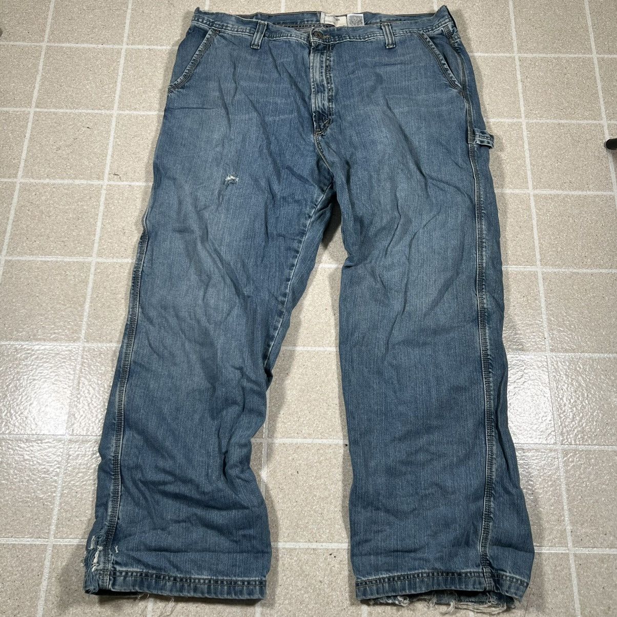 Levi's Vintage Levis SilverTab Carpenter Jeans Distress Baggy Y2K Size US 40 / EU 56 - 7 Thumbnail