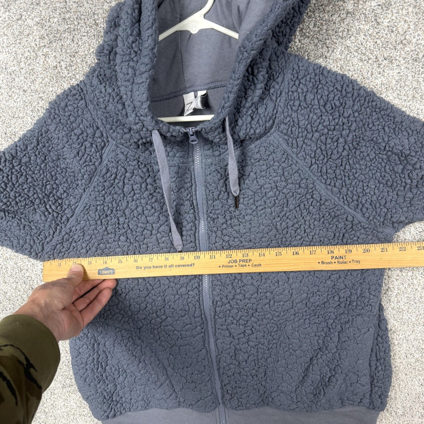 Vintage Z by Zella Hoodie Womens L Gray Sherpa Fleece Full Zip Teddy Cozy Winter Size L / US 10 / IT 46 - 4 Thumbnail