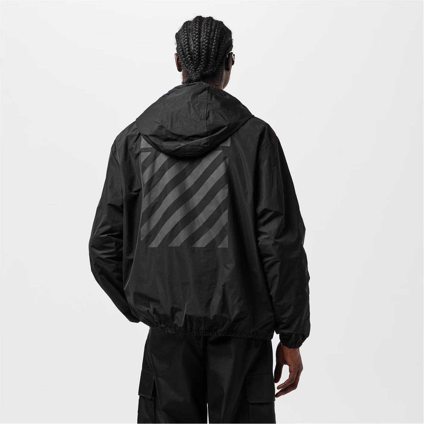 Off-White o1g2r1mq0326 Technical Fabric Hooded Windbreaker Jacket Size US XL / EU 56 / 4 - 3 Thumbnail