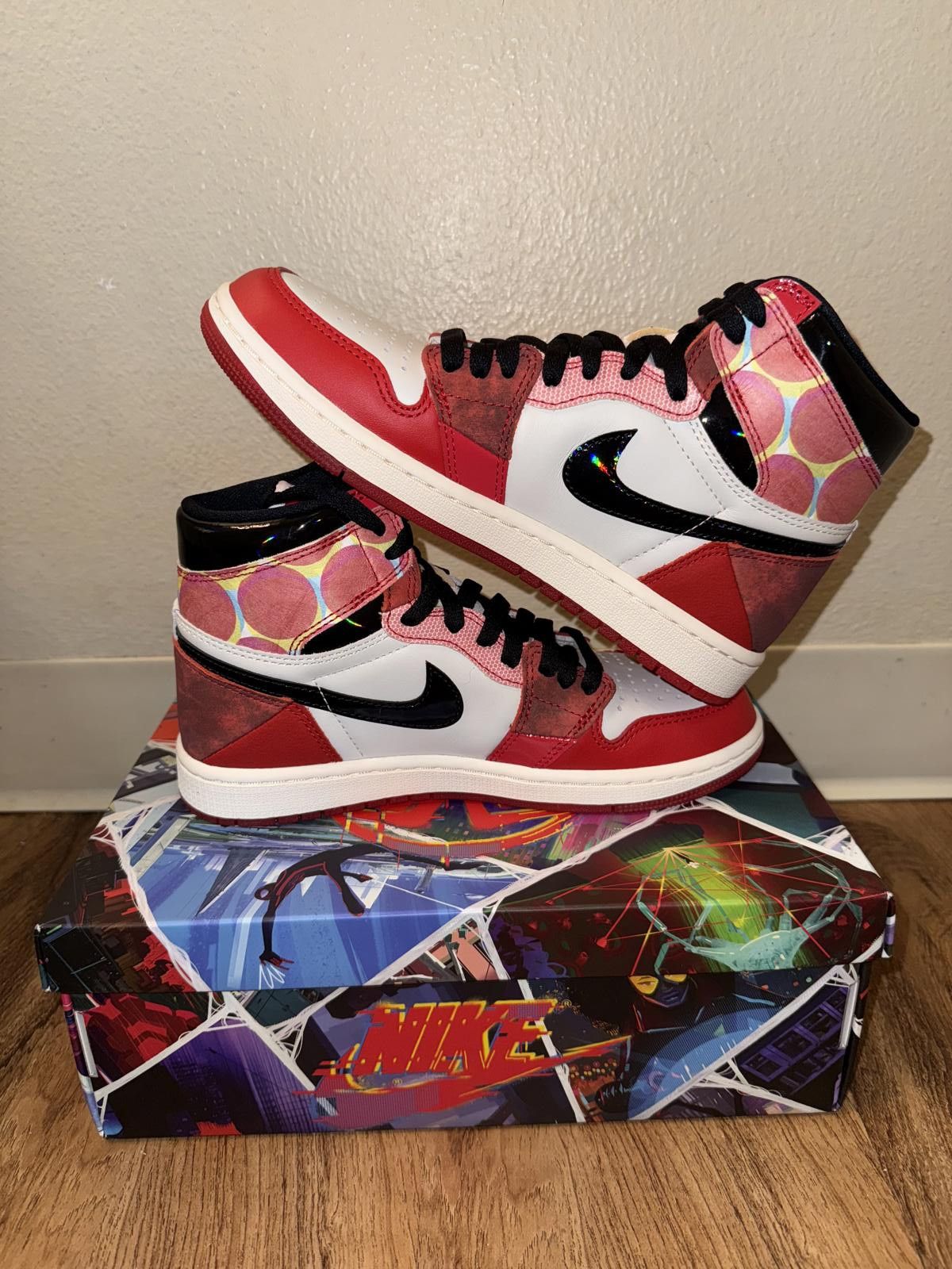 Nike Jordan 1 Retro High OG Spider-Man Across The Spider-Verse (Special Box) F&F Size US 5.5 / EU 38 - 10 Thumbnail