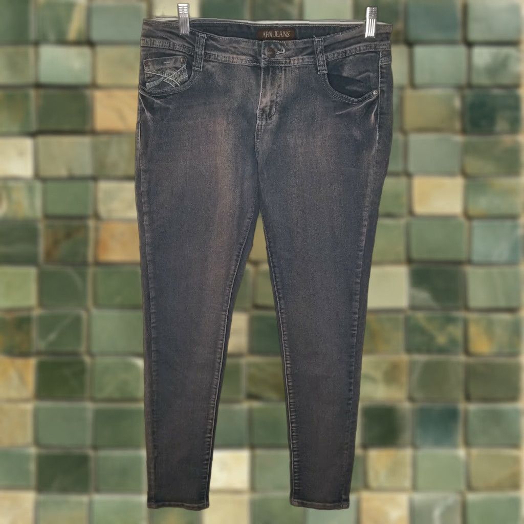 Vintage ABM Jeans Distressed Skinny Jeans Size 13 Womens Blue Purple Size 34" / US 12 / IT 48 - 1 Thumbnail