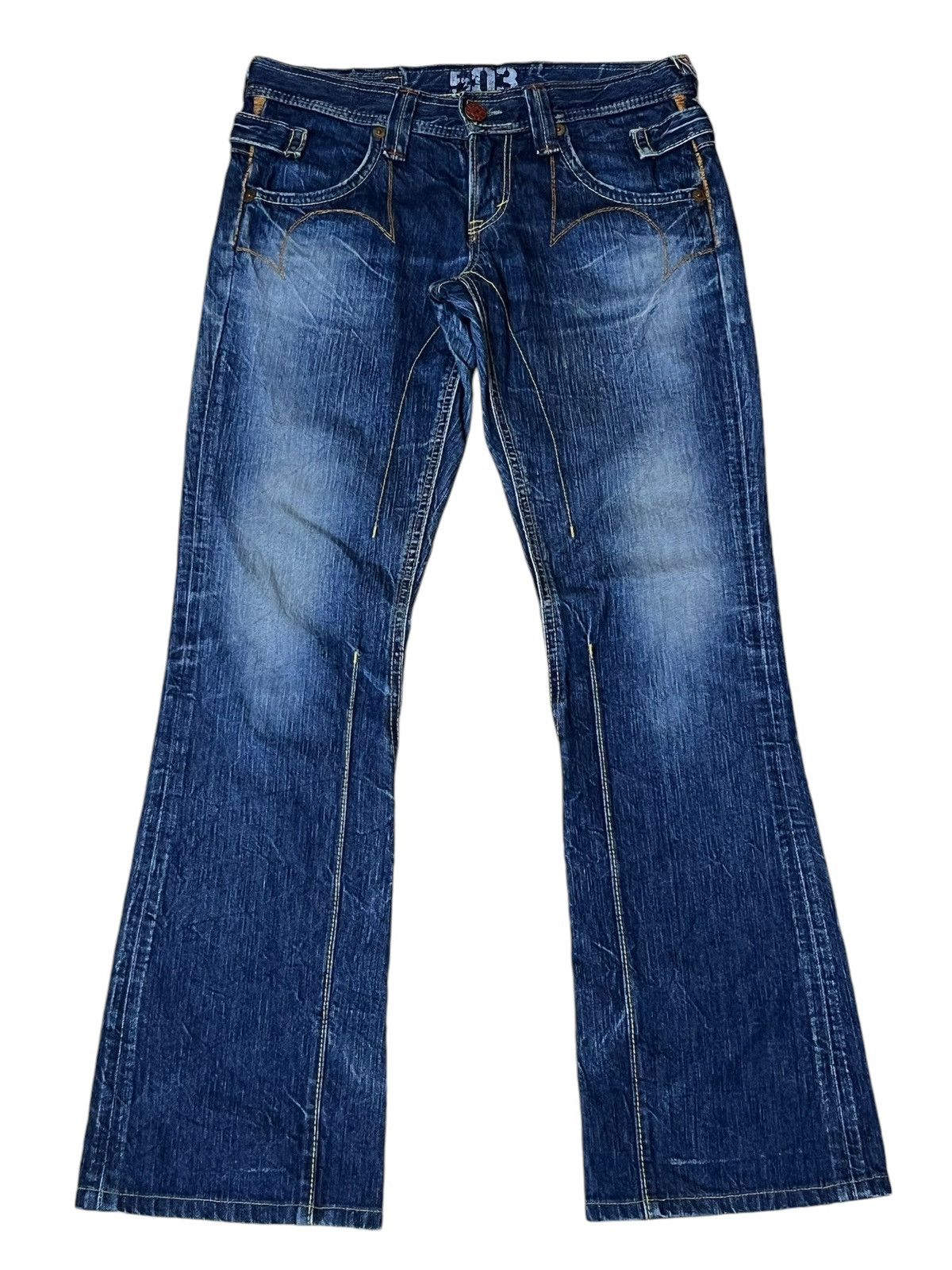 Edwin FLARED🔥VINTAGE EDWIN 503 MADE IN JAPAN BLUE TRIP JEANS Size US 30 / EU 46 - 2 Thumbnail